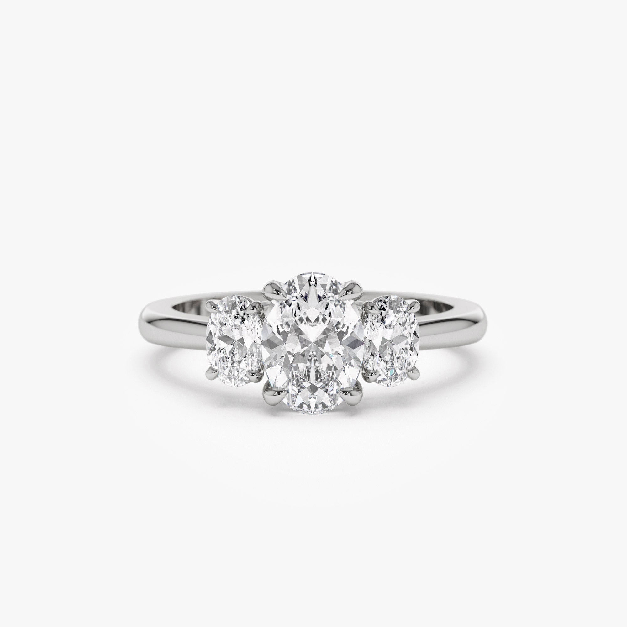 OBFJ1403 - 1.50 ctw 14k Oval Shape Lab Grown Diamond Three Stone Engagement Ring - Serena 5