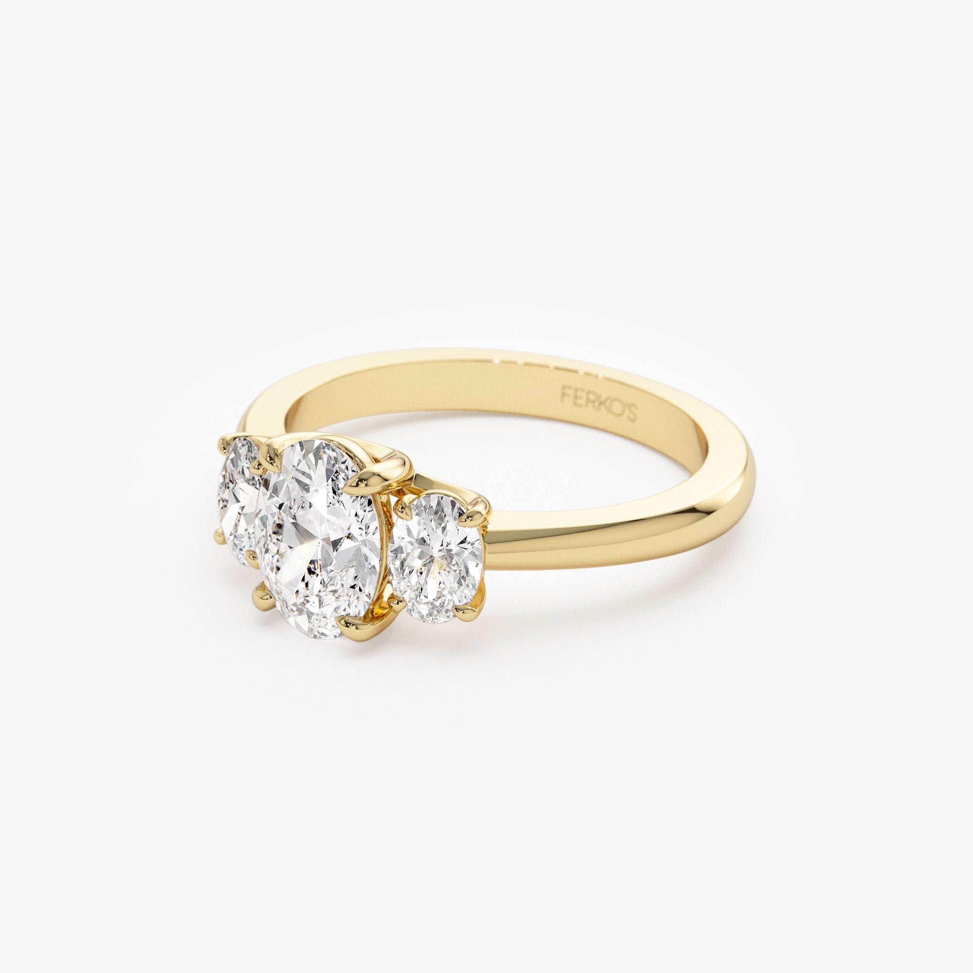 OBFJ1403 - 1.50 ctw 14k Oval Shape Lab Grown Diamond Three Stone Engagement Ring - Serena 7