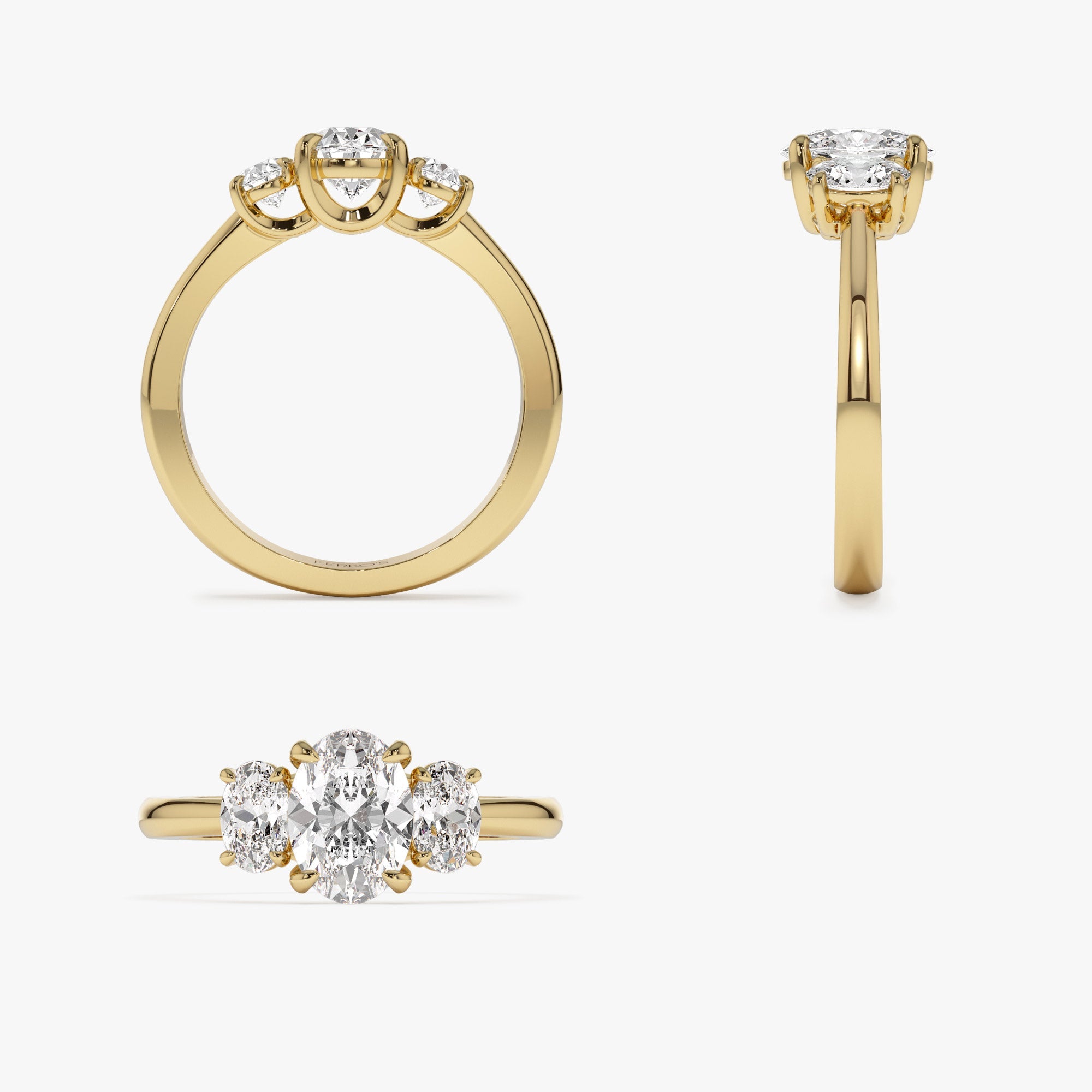 OBFJ1403 - 1.50 ctw 14k Oval Shape Lab Grown Diamond Three Stone Engagement Ring - Serena 8