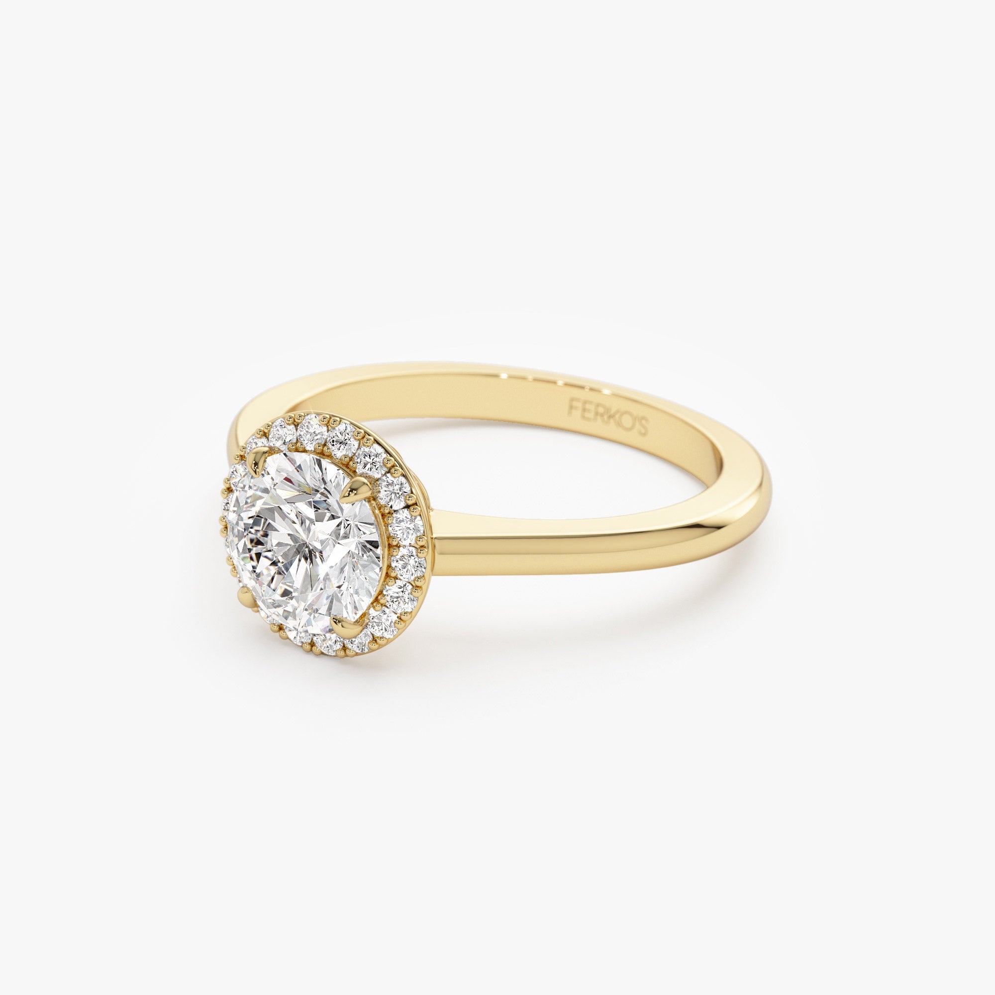 OBFJ1414 - 1.20 ctw 14k Halo Setting Round Lab Grown Diamond Engagement Ring - Vivien 8
