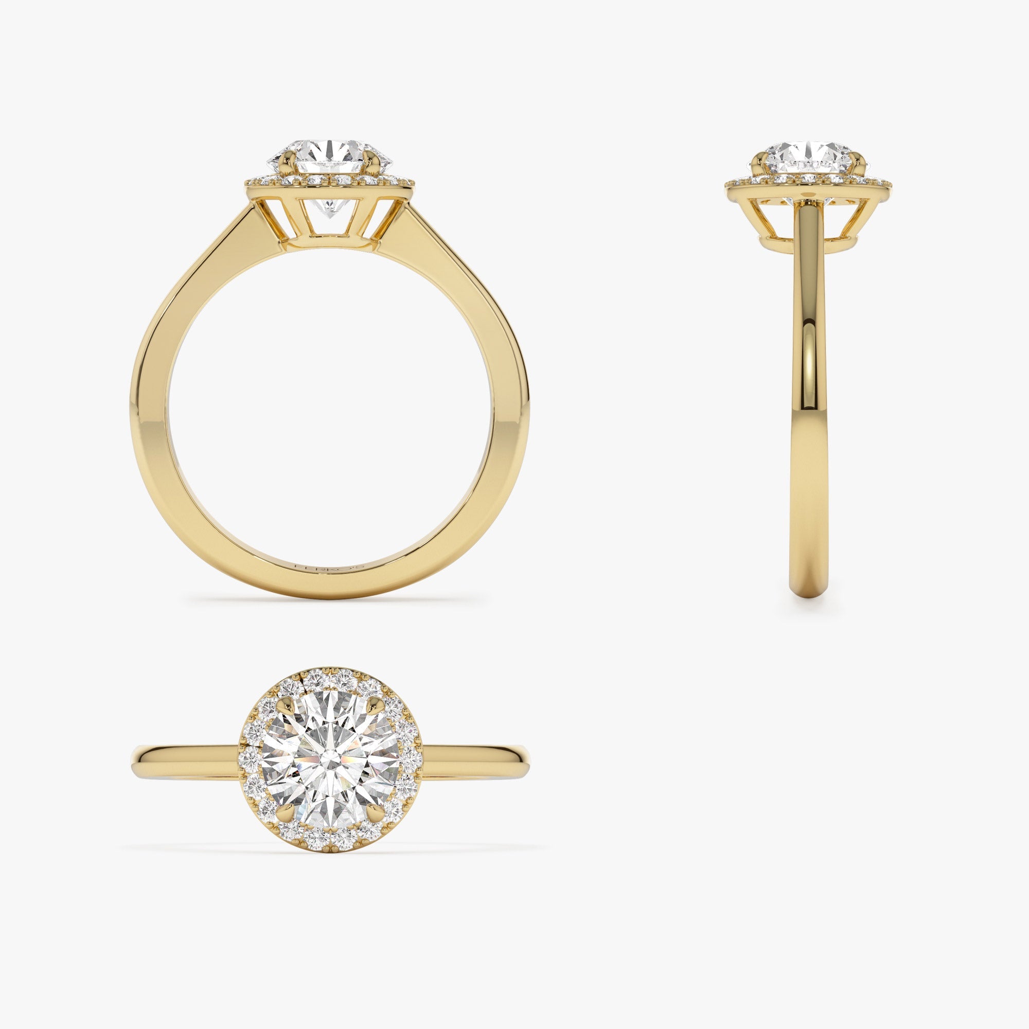 OBFJ1414 - 1.20 ctw 14k Halo Setting Round Lab Grown Diamond Engagement Ring - Vivien 9