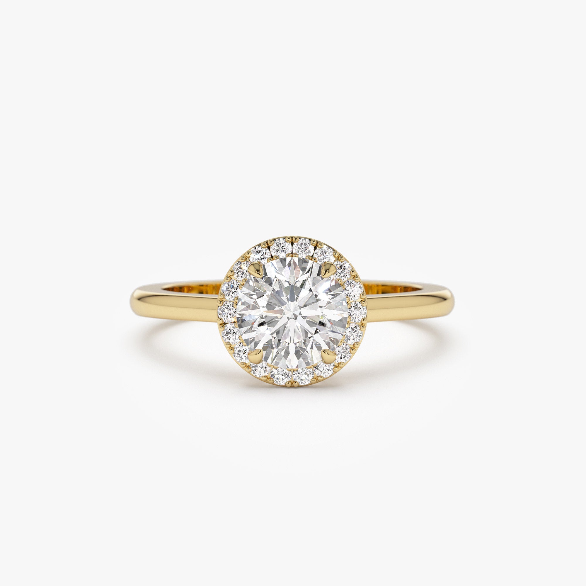 OBFJ1414 - 1.20 ctw 14k Halo Setting Round Lab Grown Diamond Engagement Ring - Vivien 1