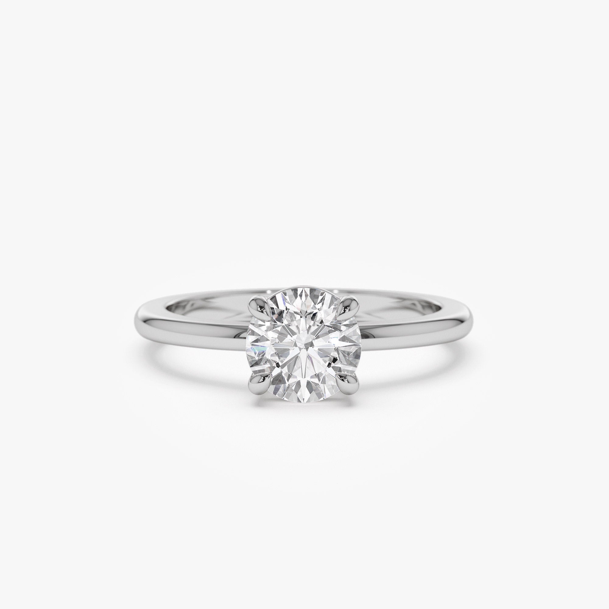 OBFJ1418 - 1.00 ctw 14k 4 Prong Basket Setting Round Lab Grown Diamond Engagement Ring - Kate 5
