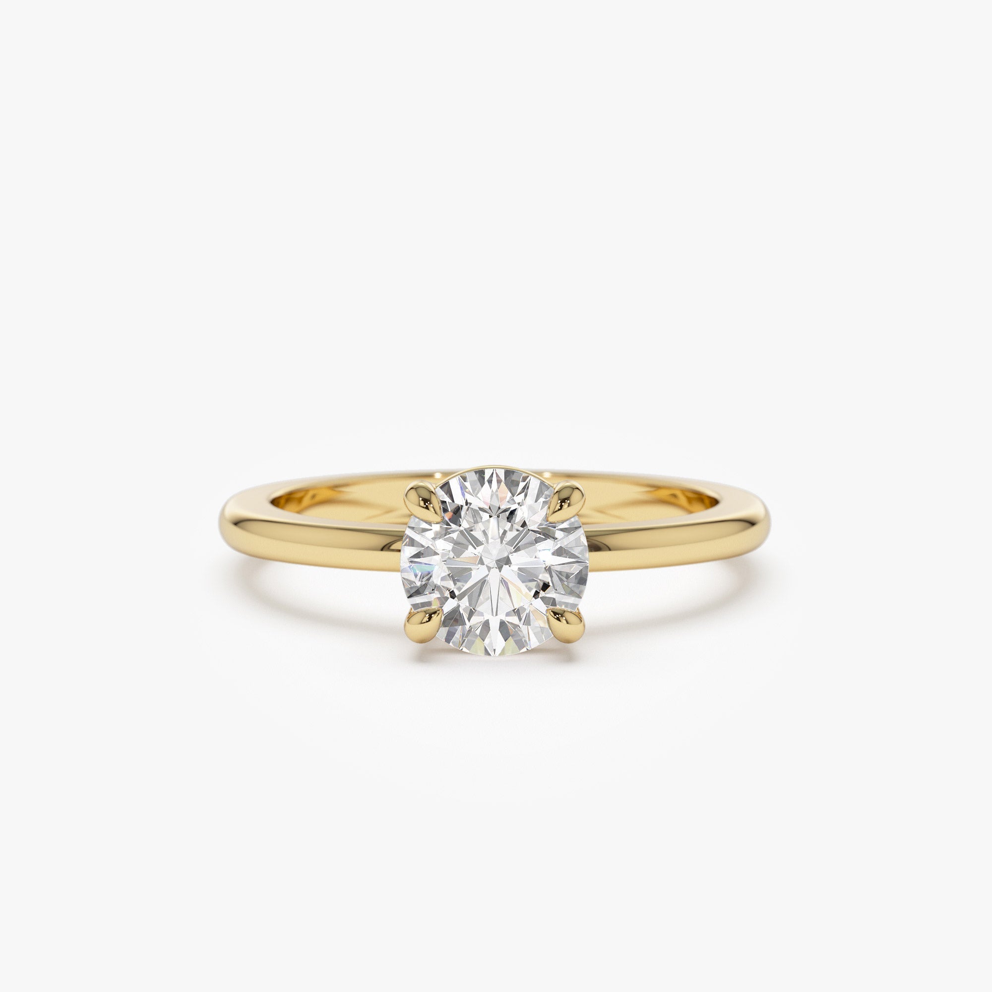 OBFJ1418 - 1.00 ctw 14k 4 Prong Basket Setting Round Lab Grown Diamond Engagement Ring - Kate 1