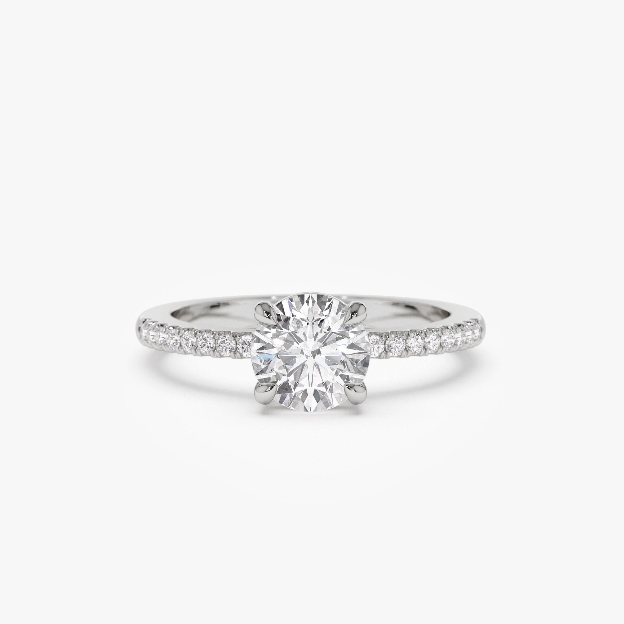 OBFJ1412 - 1.15 ctw 14k Classic Basket Setting Lab Grown Round Diamond Engagement Ring - Violet 6