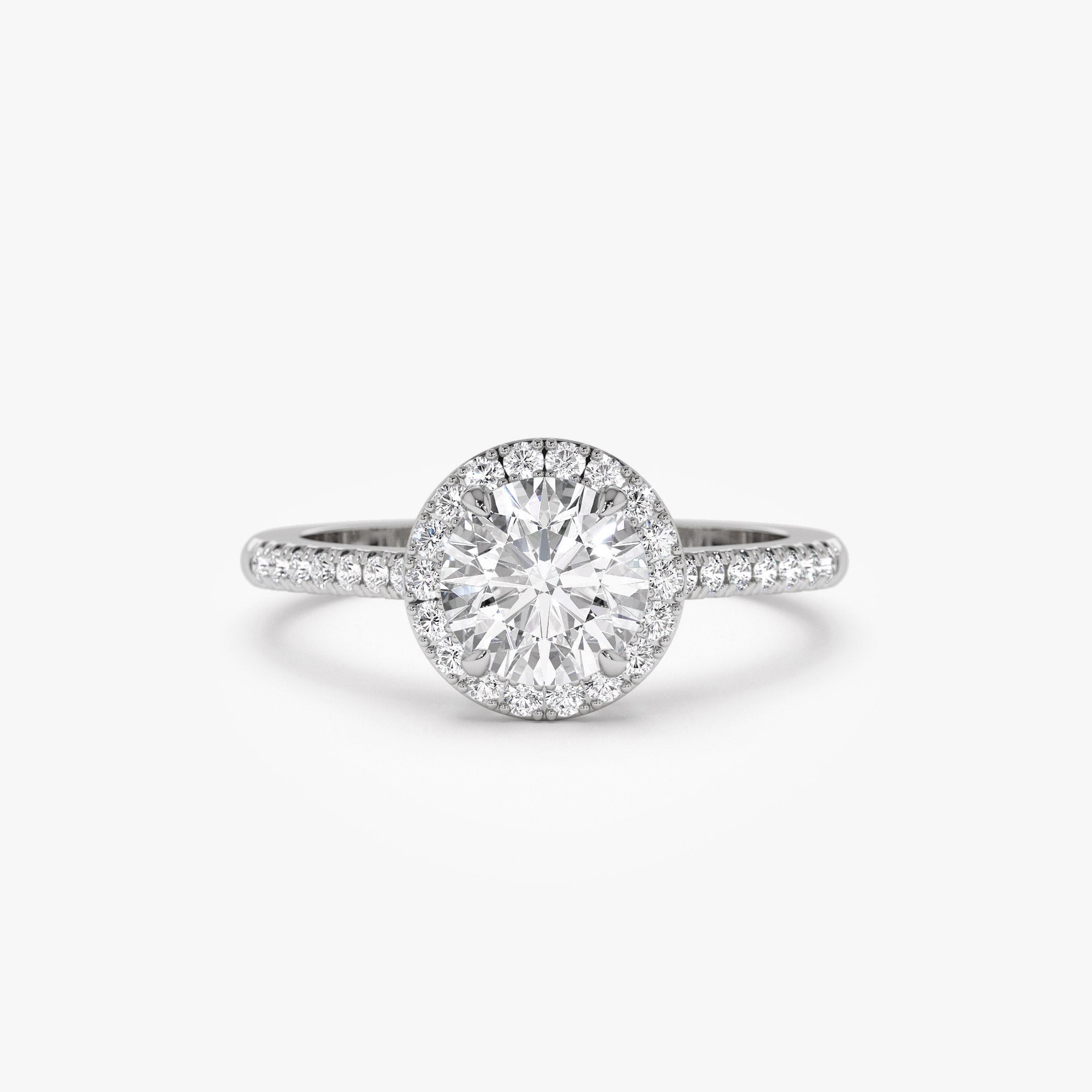 OBFJ1411 - 1.25 ctw 14K Halo Setting Round Brilliant Lab Grown Diamond Engagement Ring - Aria 7