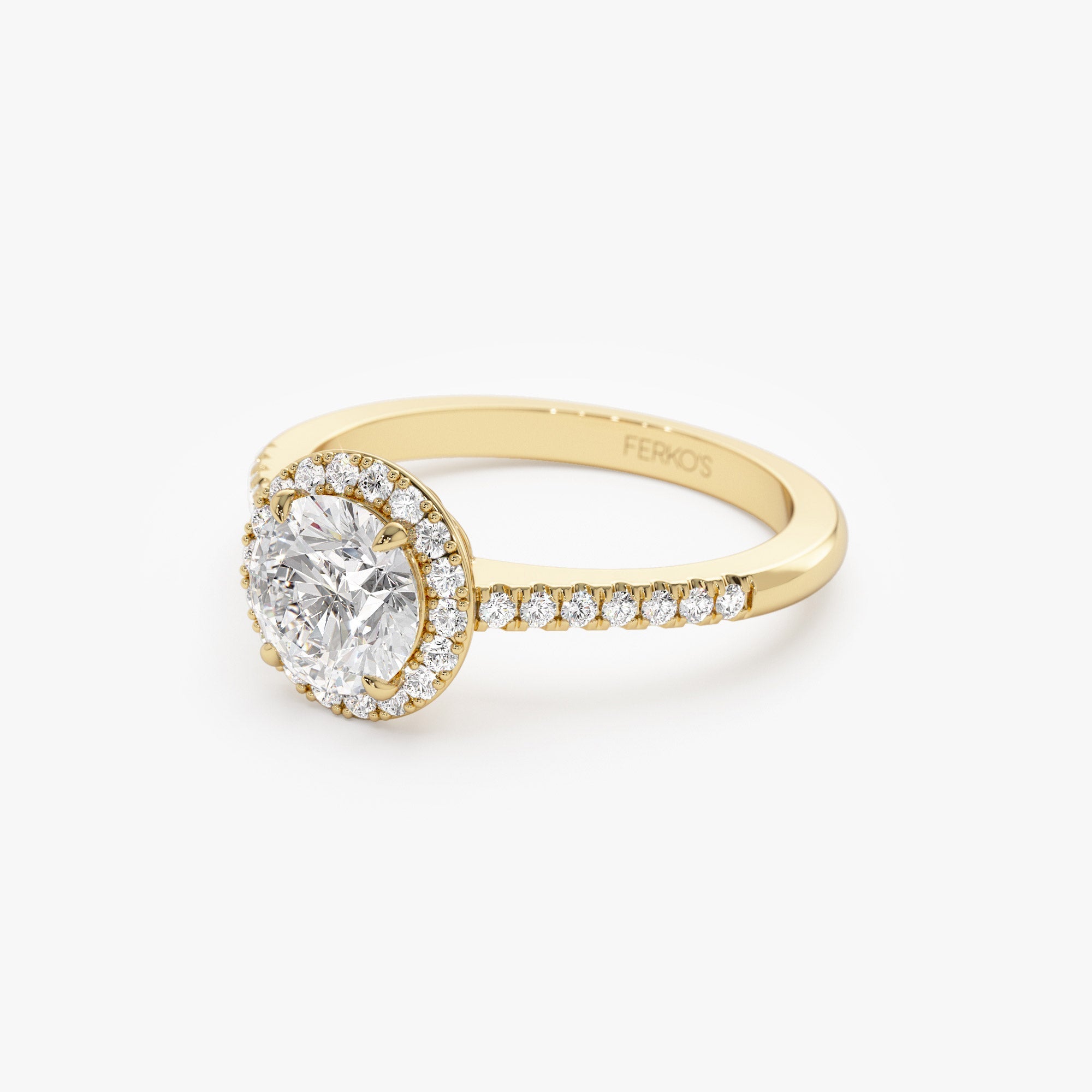 OBFJ1411 - 1.25 ctw 14K Halo Setting Round Brilliant Lab Grown Diamond Engagement Ring - Aria 9