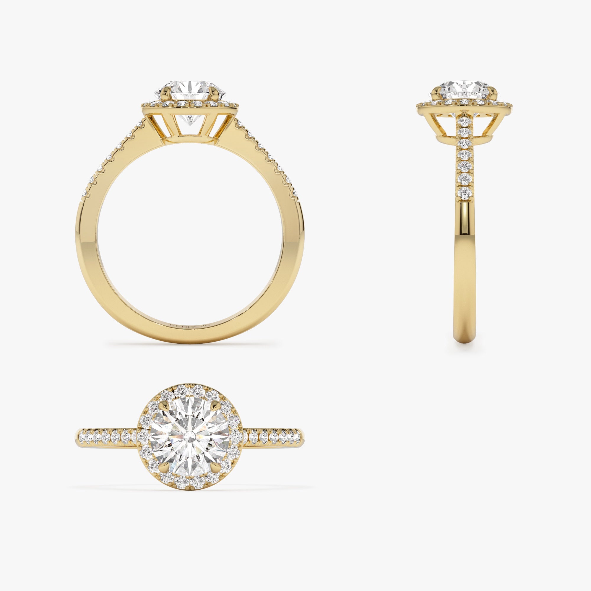 OBFJ1411 - 1.25 ctw 14K Halo Setting Round Brilliant Lab Grown Diamond Engagement Ring - Aria 10