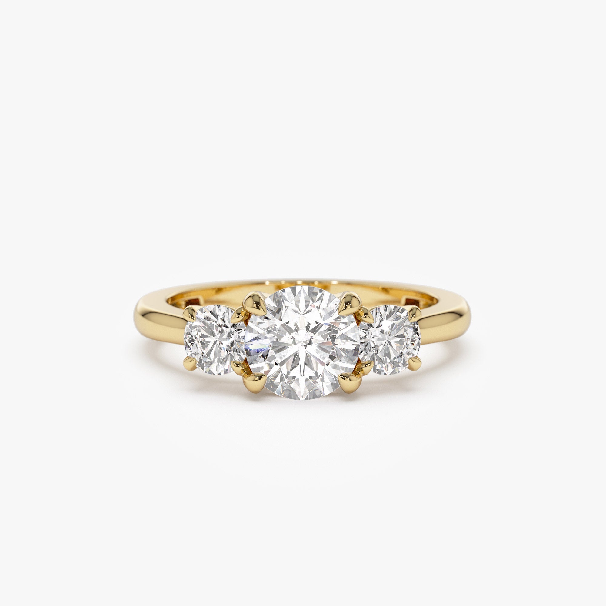 OBFJ1401 - 1.50 ctw 14k Round Lab Grown Diamond Three Stone Engagement Ring - Grace 1
