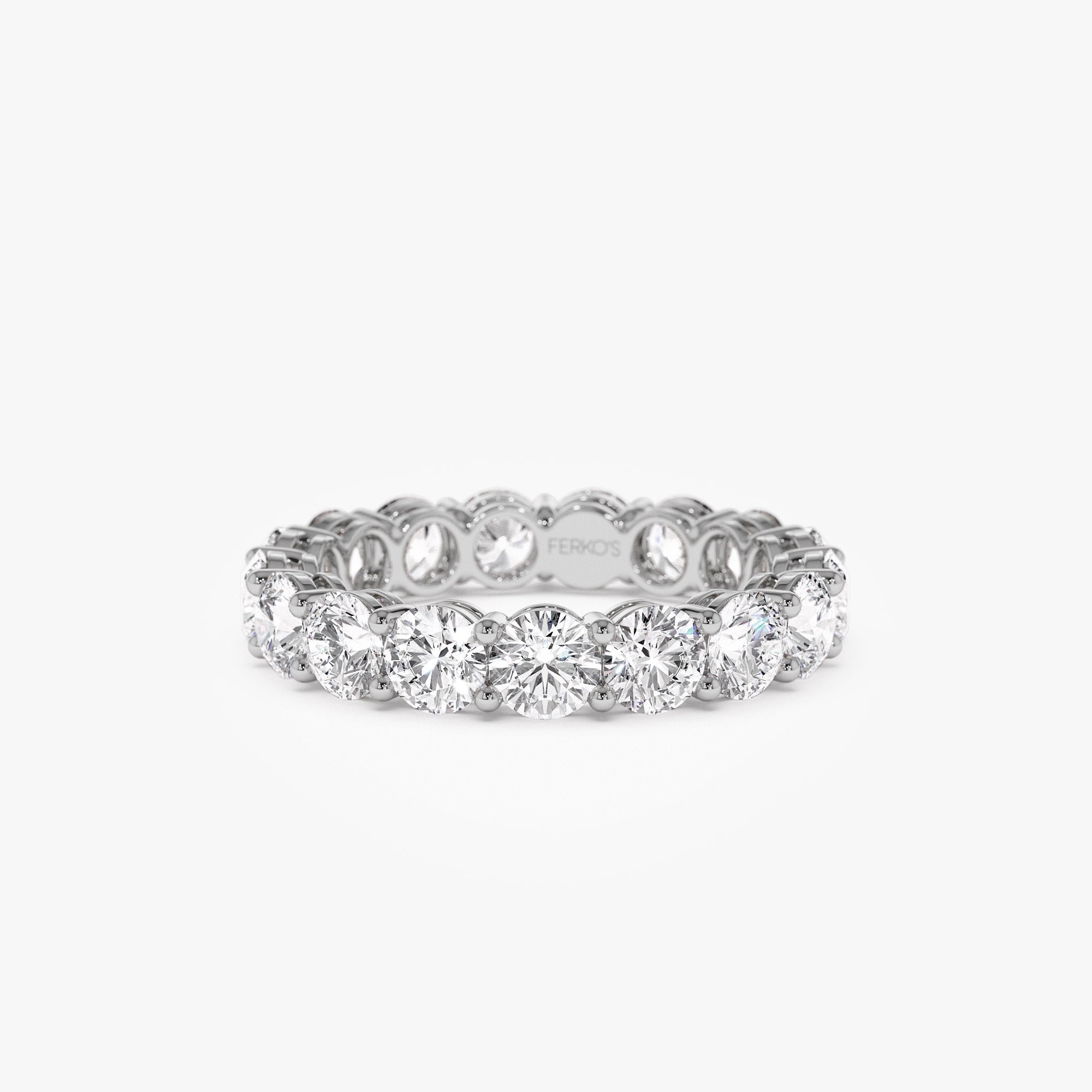 OBFJ1392 - 3.25 ctw 14k Prong Setting Full Eternity Round Lab Grown Diamond Ring - Luna 6