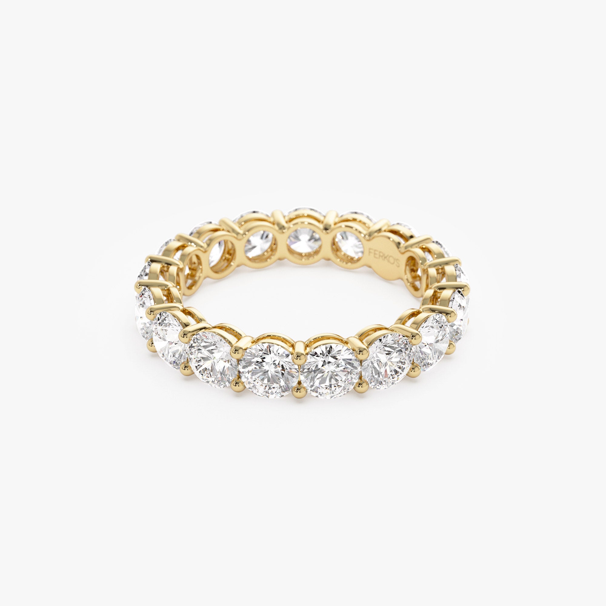 OBFJ1392 - 3.25 ctw 14k Prong Setting Full Eternity Round Lab Grown Diamond Ring - Luna 8