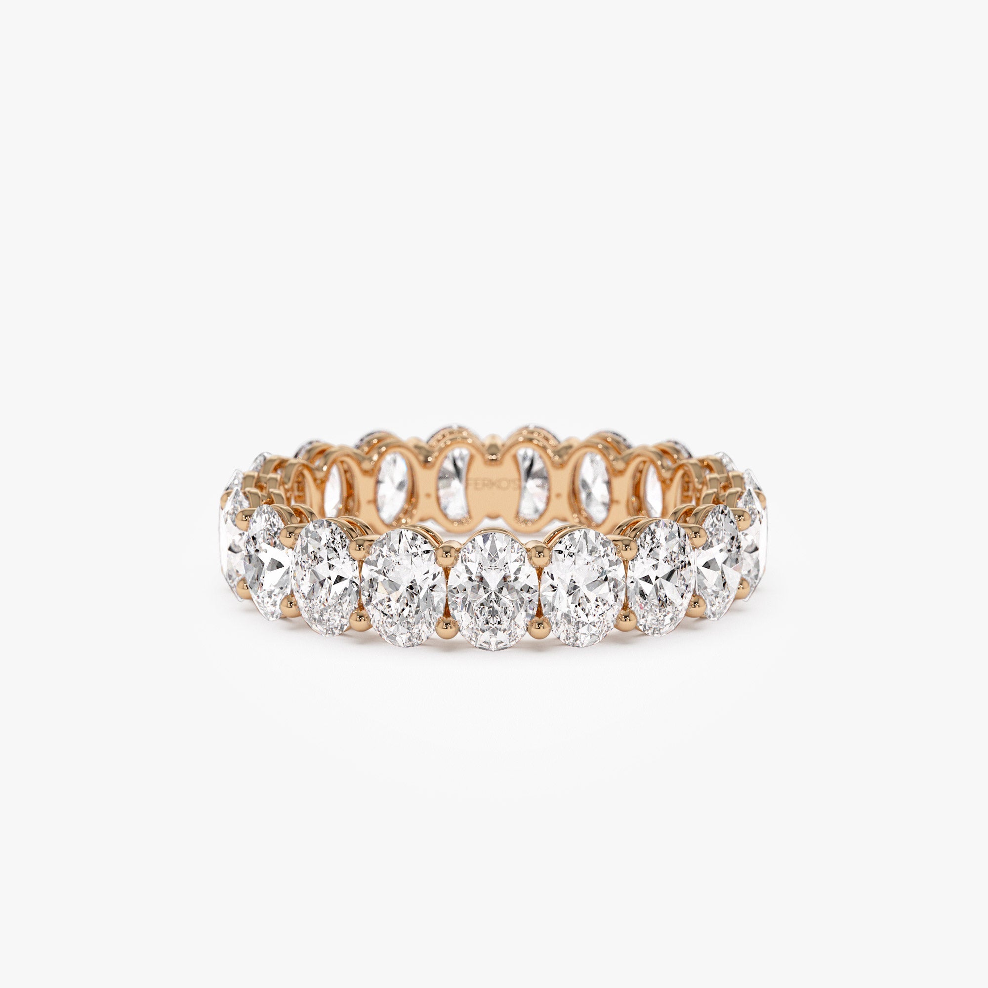 OBFJ1382 - 3.5 ctw 14k Prong Setting Full Eternity Oval Shape Lab Grown Diamond Ring - Ember 7