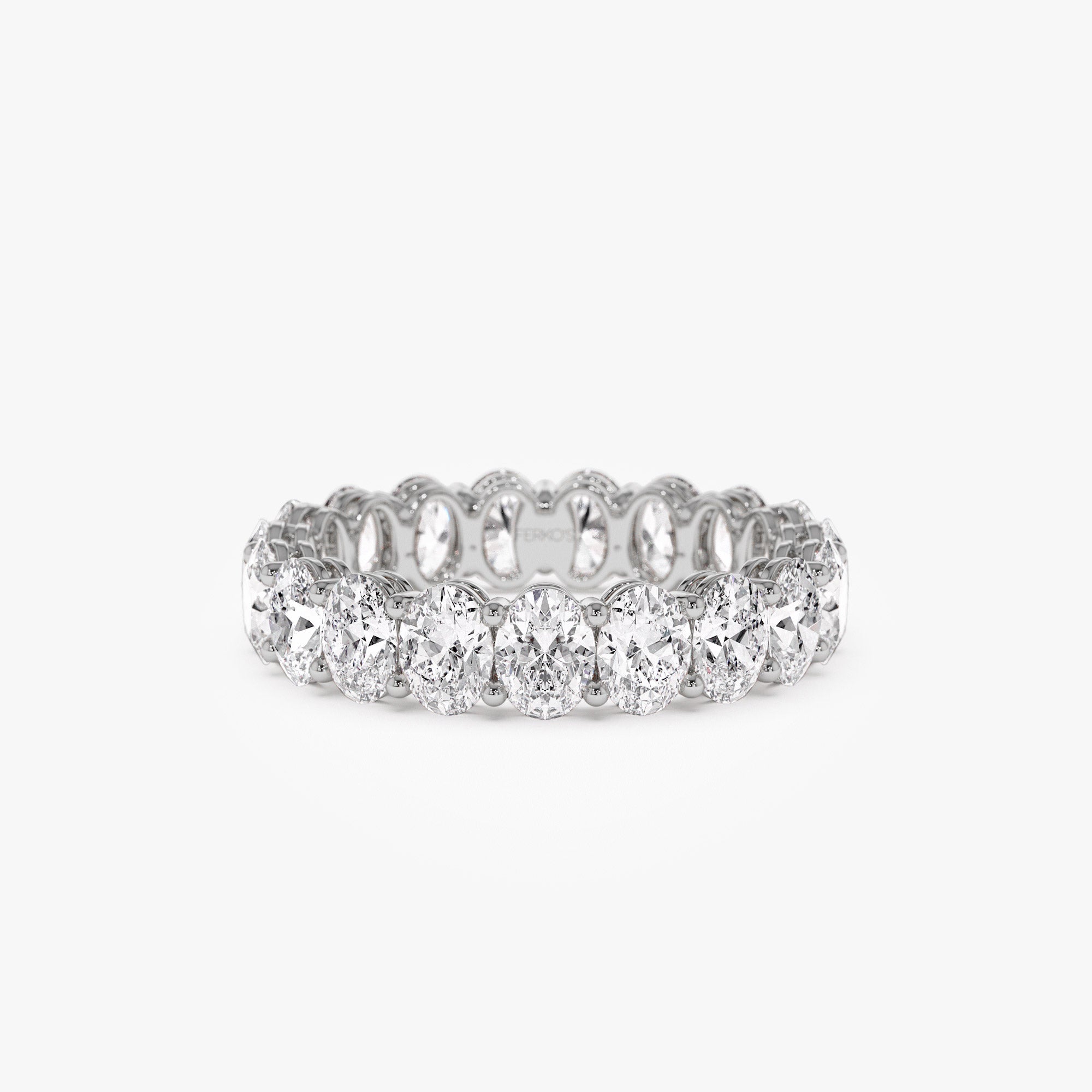 OBFJ1382 - 3.5 ctw 14k Prong Setting Full Eternity Oval Shape Lab Grown Diamond Ring - Ember 6