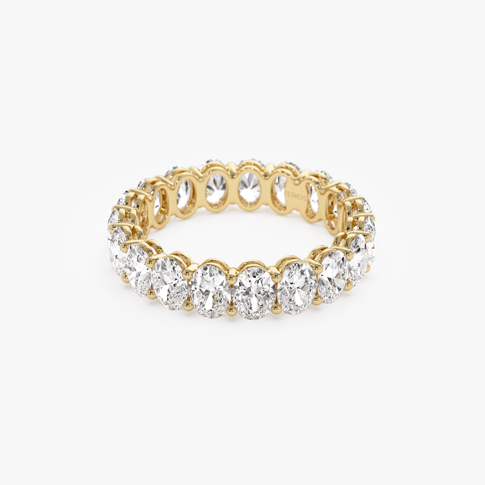 OBFJ1382 - 3.5 ctw 14k Prong Setting Full Eternity Oval Shape Lab Grown Diamond Ring - Ember 8