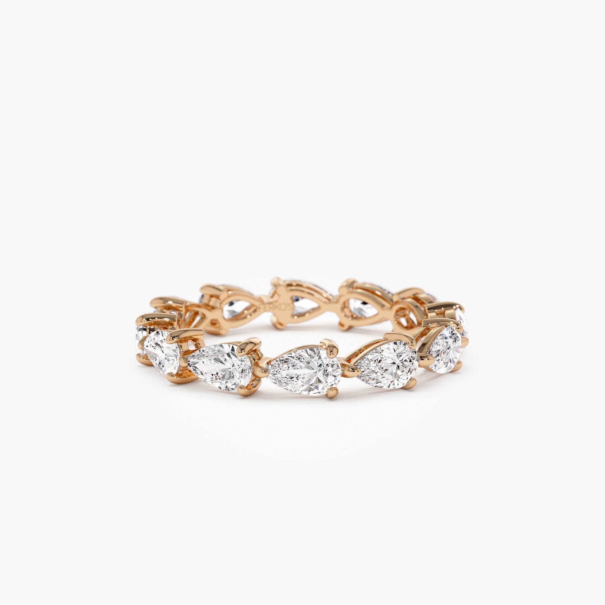 OBFJ1396 - 2.30 ctw 14k Pear Shape Horizontal Full Eternity Lab Grown Diamond Ring - Mia 7