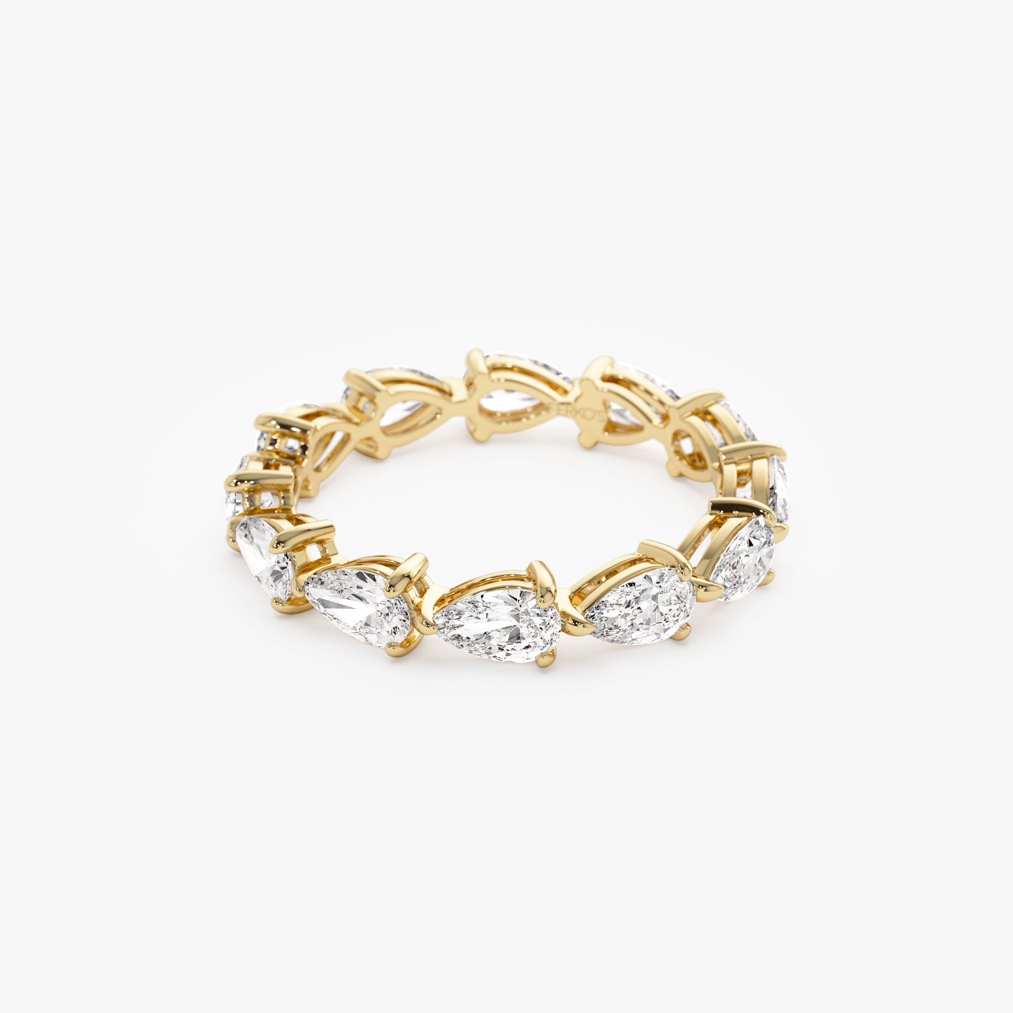 OBFJ1396 - 2.30 ctw 14k Pear Shape Horizontal Full Eternity Lab Grown Diamond Ring - Mia 8
