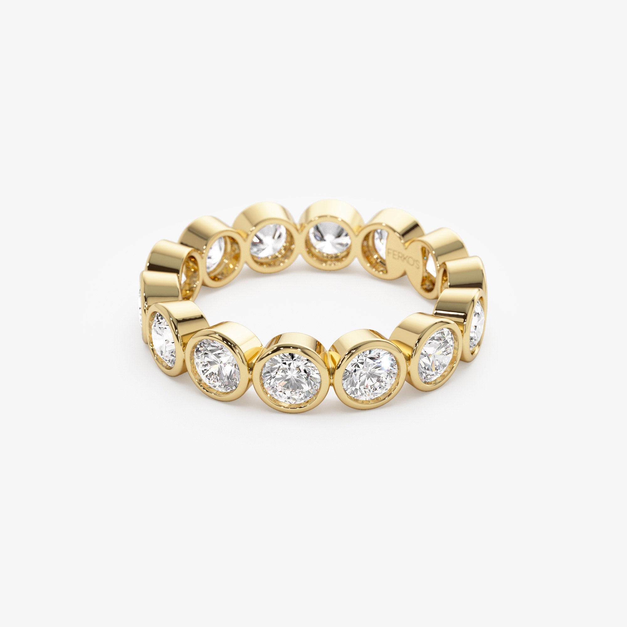 OBFJ1393 - 2.95 ctw 14k Bezel Setting Full Eternity Round Lab Grown Diamond Ring - Camila 8
