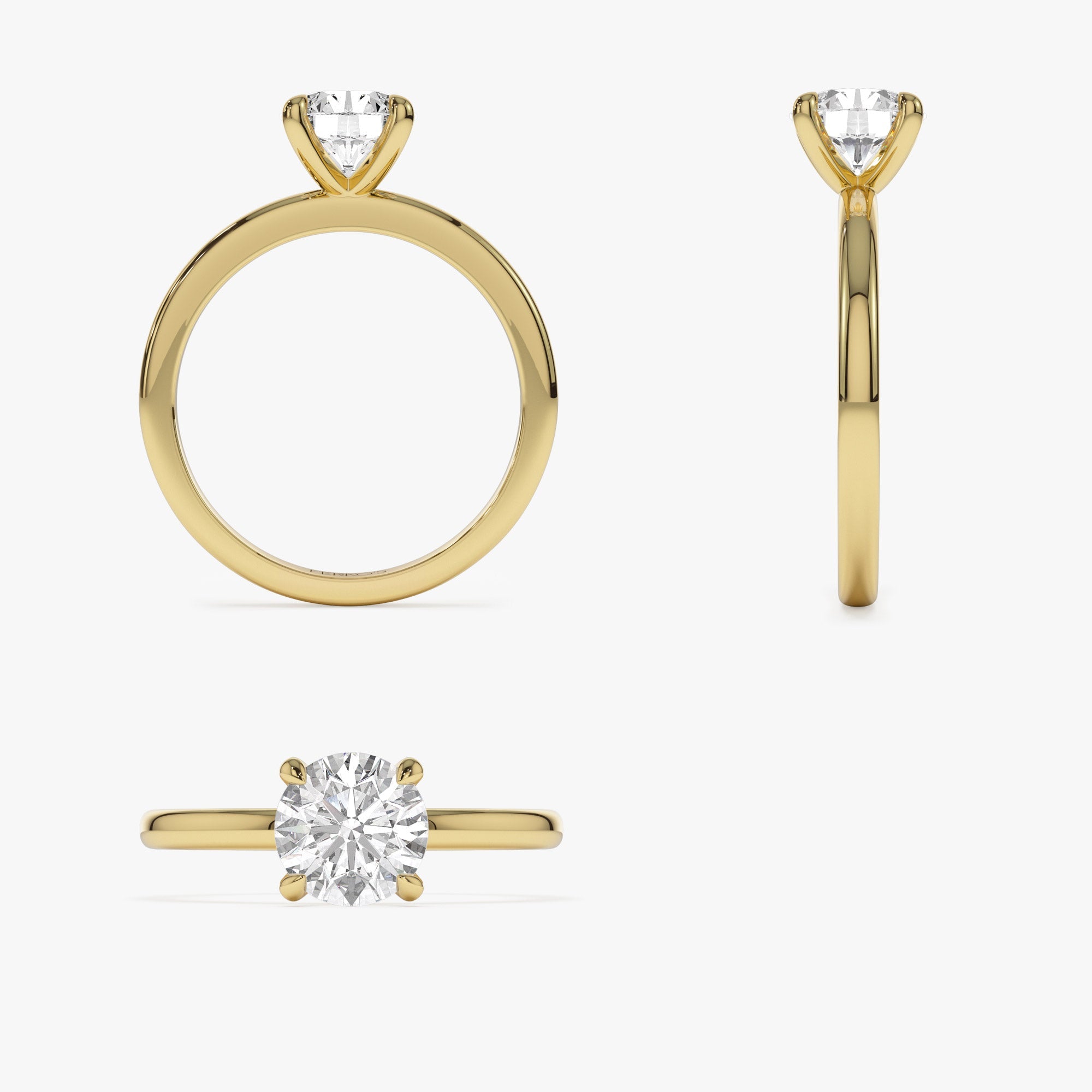 OBFJ1384 - 0.75 - 1.50 ctw 14k Four Prong Setting Round Shape Lab Grown Diamond Engagement Ring - Valerie 9
