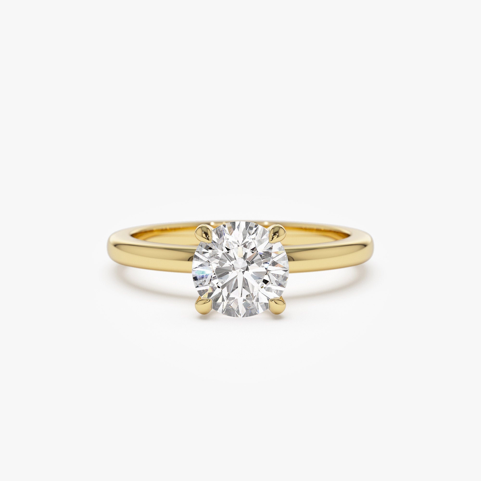 OBFJ1384 - 0.75 - 1.50 ctw 14k Four Prong Setting Round Shape Lab Grown Diamond Engagement Ring - Valerie 1