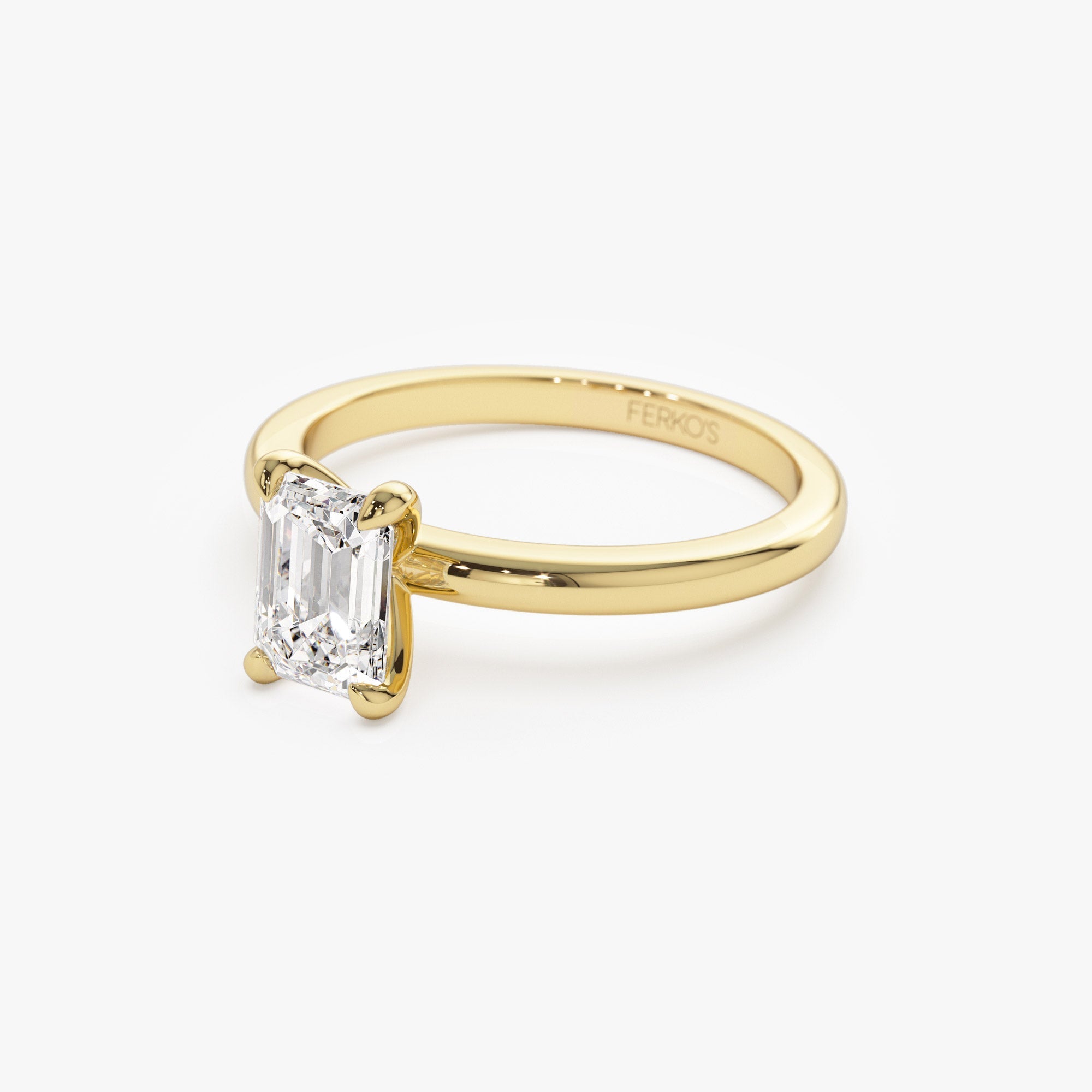 OBFJ1386 - 0.75 - 1.50 ctw 14k Four Prong Setting Emerald Cut Lab Grown Diamond Engagement Ring - Esther 6