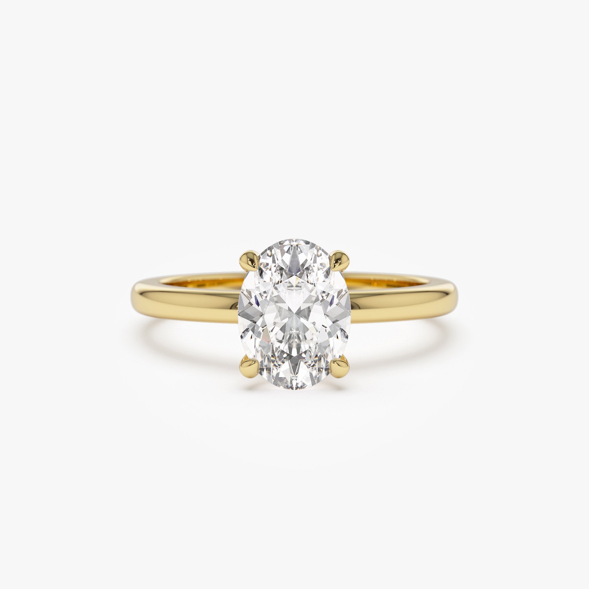 OBFJ1385 - 0.75 - 1.50 ctw 14k Four Prong Setting Oval Shaped Lab Grown Diamond Engagement Ring - Valeria 1