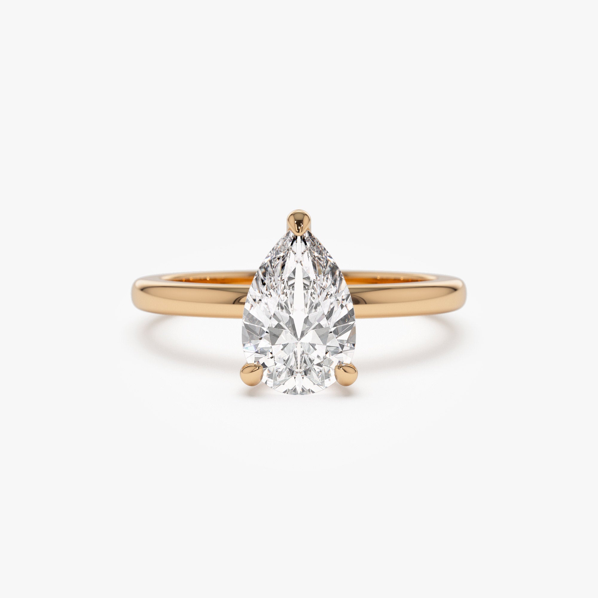 OBFJ1383 - 0.75 - 1.50 ctw 14k Prong Setting Pear Shaped Lab Grown Diamond Engagement Ring - Kylie 5