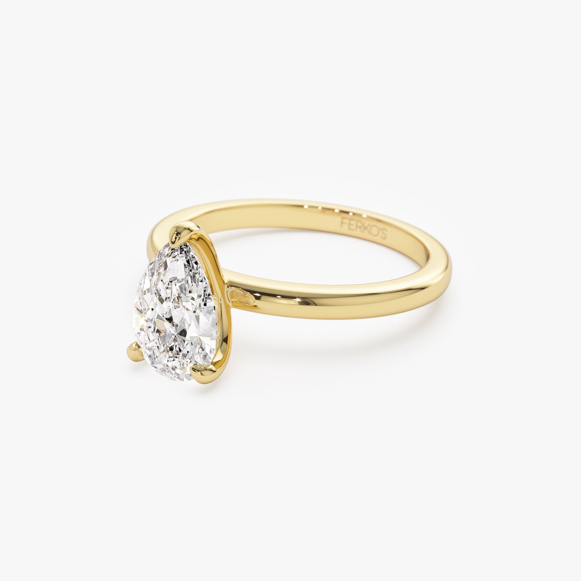 OBFJ1383 - 0.75 - 1.50 ctw 14k Prong Setting Pear Shaped Lab Grown Diamond Engagement Ring - Kylie 7