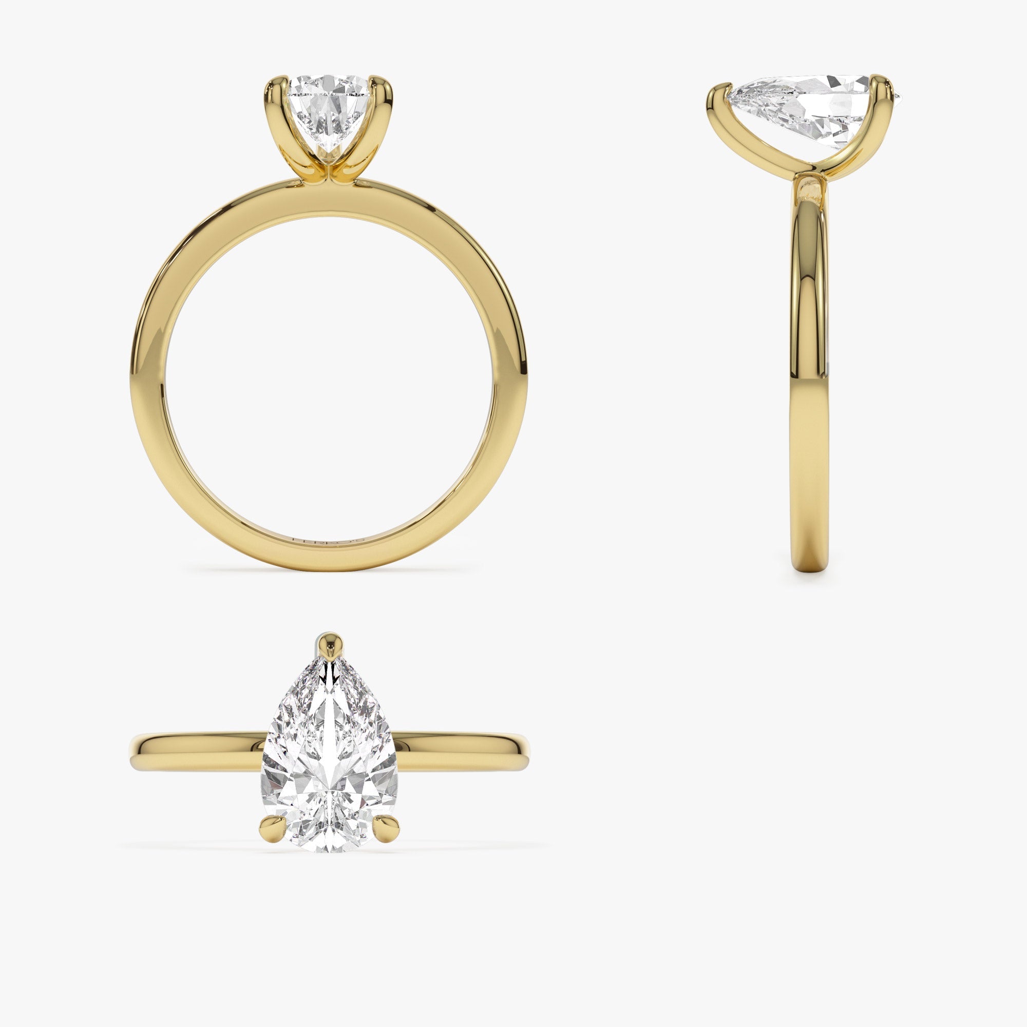 OBFJ1383 - 0.75 - 1.50 ctw 14k Prong Setting Pear Shaped Lab Grown Diamond Engagement Ring - Kylie 8