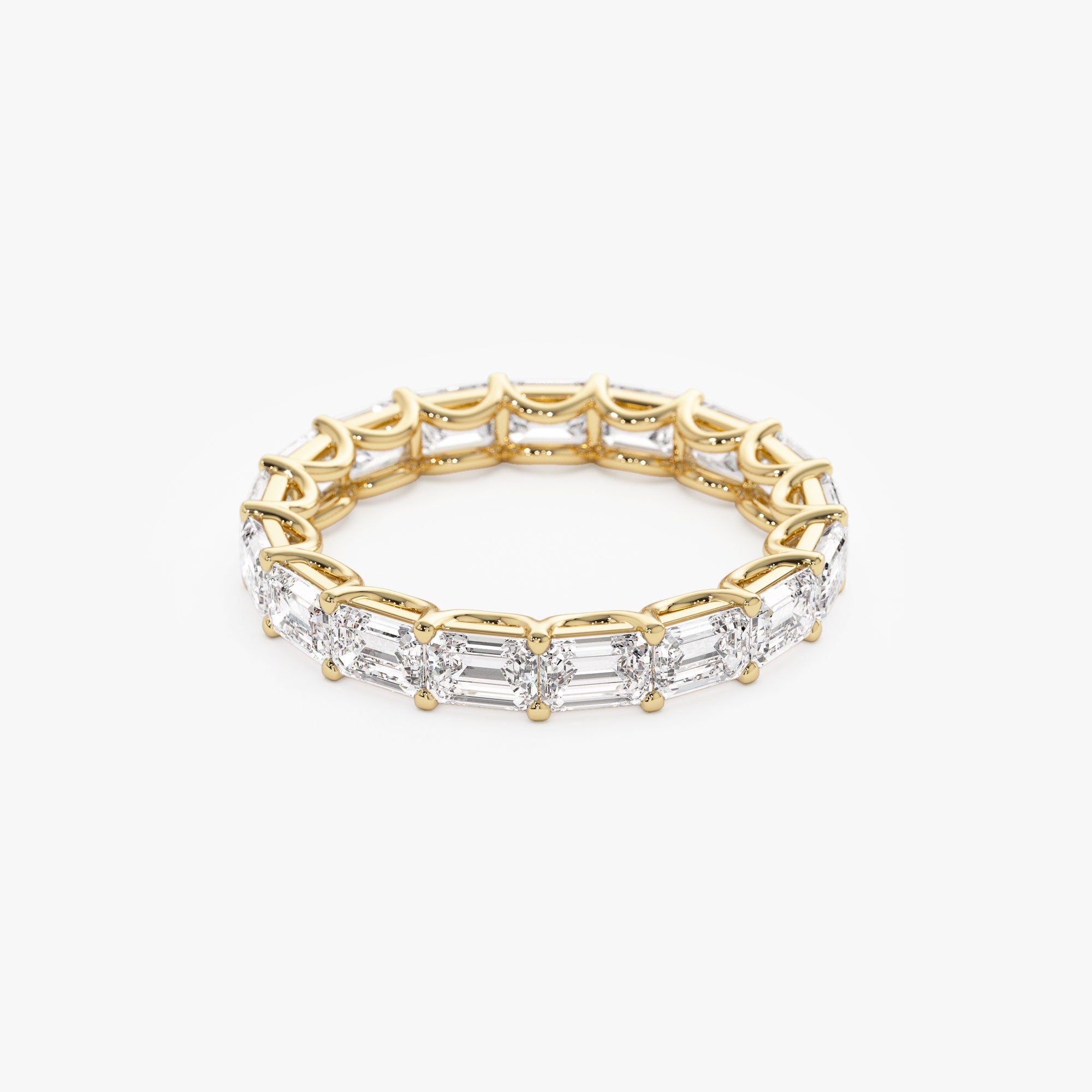 OBFJ1177 - 3.25 ctw 14k East West Prong Setting Full Eternity Emerald Cut Lab Grown Diamond Ring - Nia 6