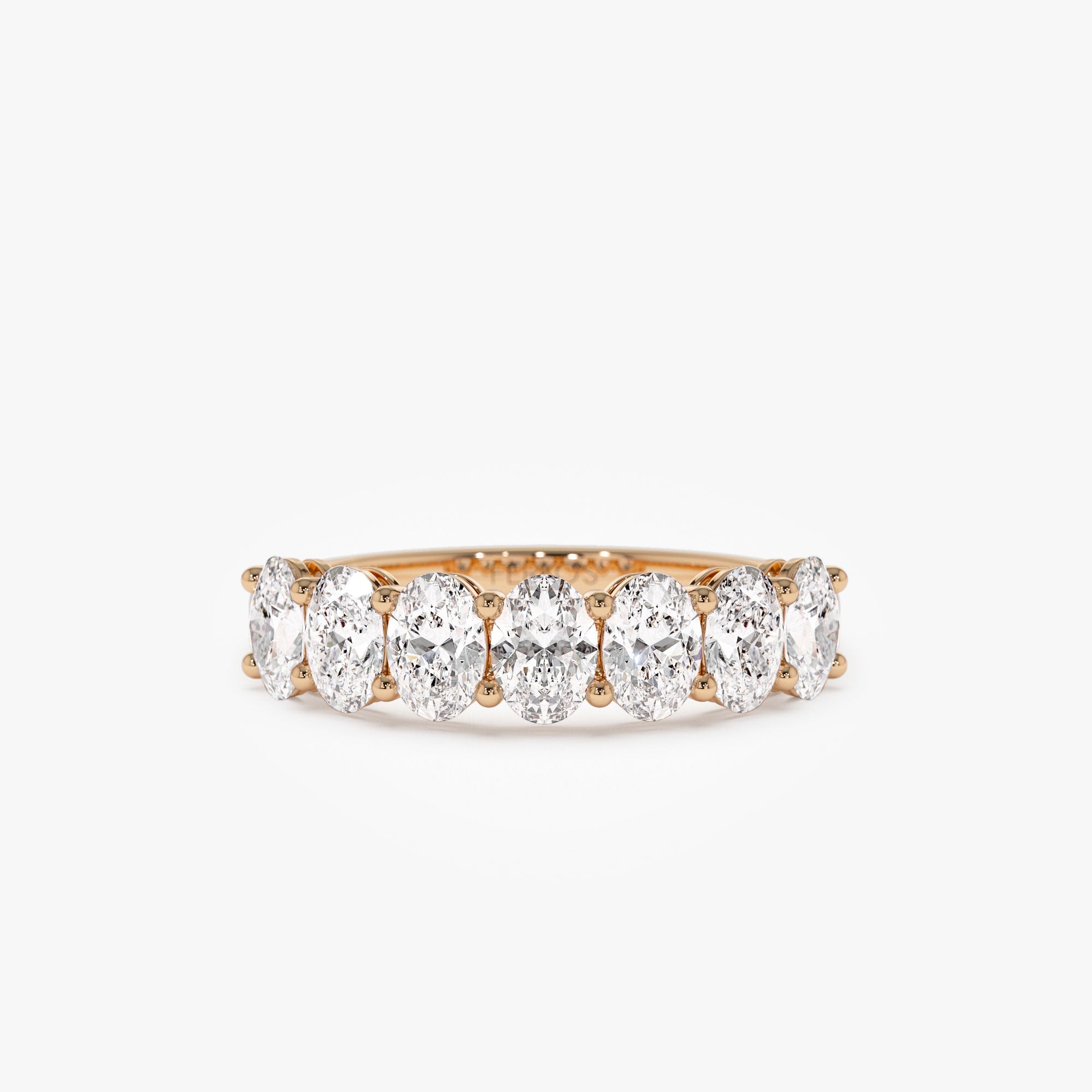 OBFJ1178 - 1.25 ctw 14k Prong Setting Seven Stone Oval Cut Lab Grown Diamond Wedding Ring - Marie 6