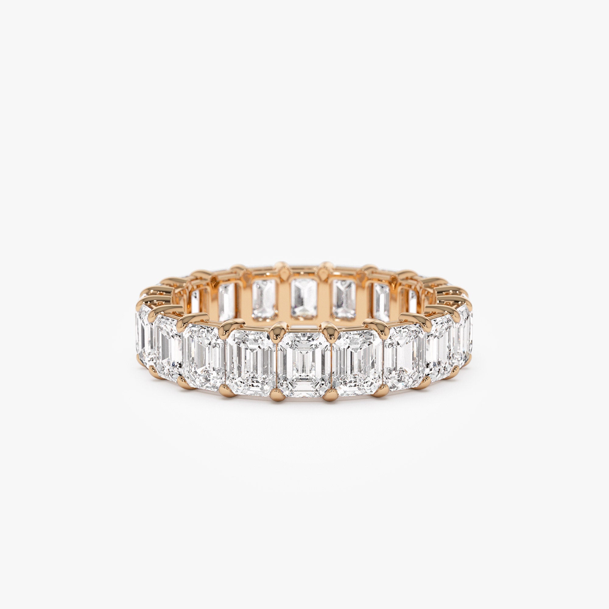 OBFJ1381 - 4.5 ctw 14k Prong Setting Full Eternity Emerald Lab Grown Diamond Ring - Norah 7