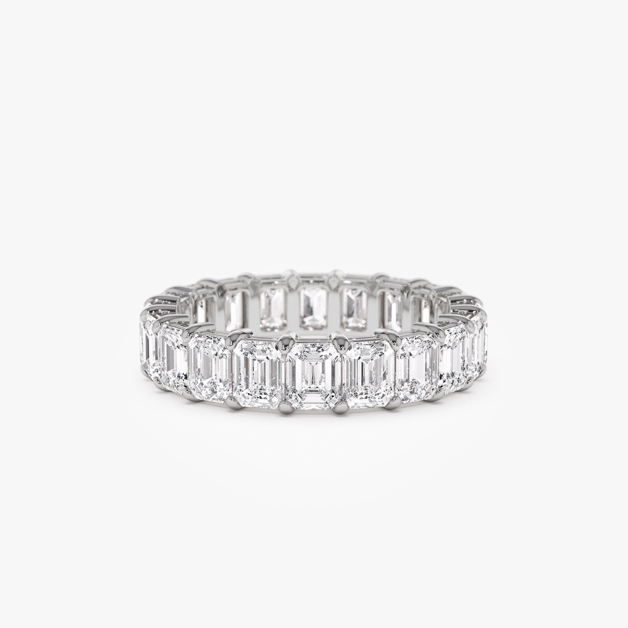 OBFJ1381 - 4.5 ctw 14k Prong Setting Full Eternity Emerald Lab Grown Diamond Ring - Norah 6