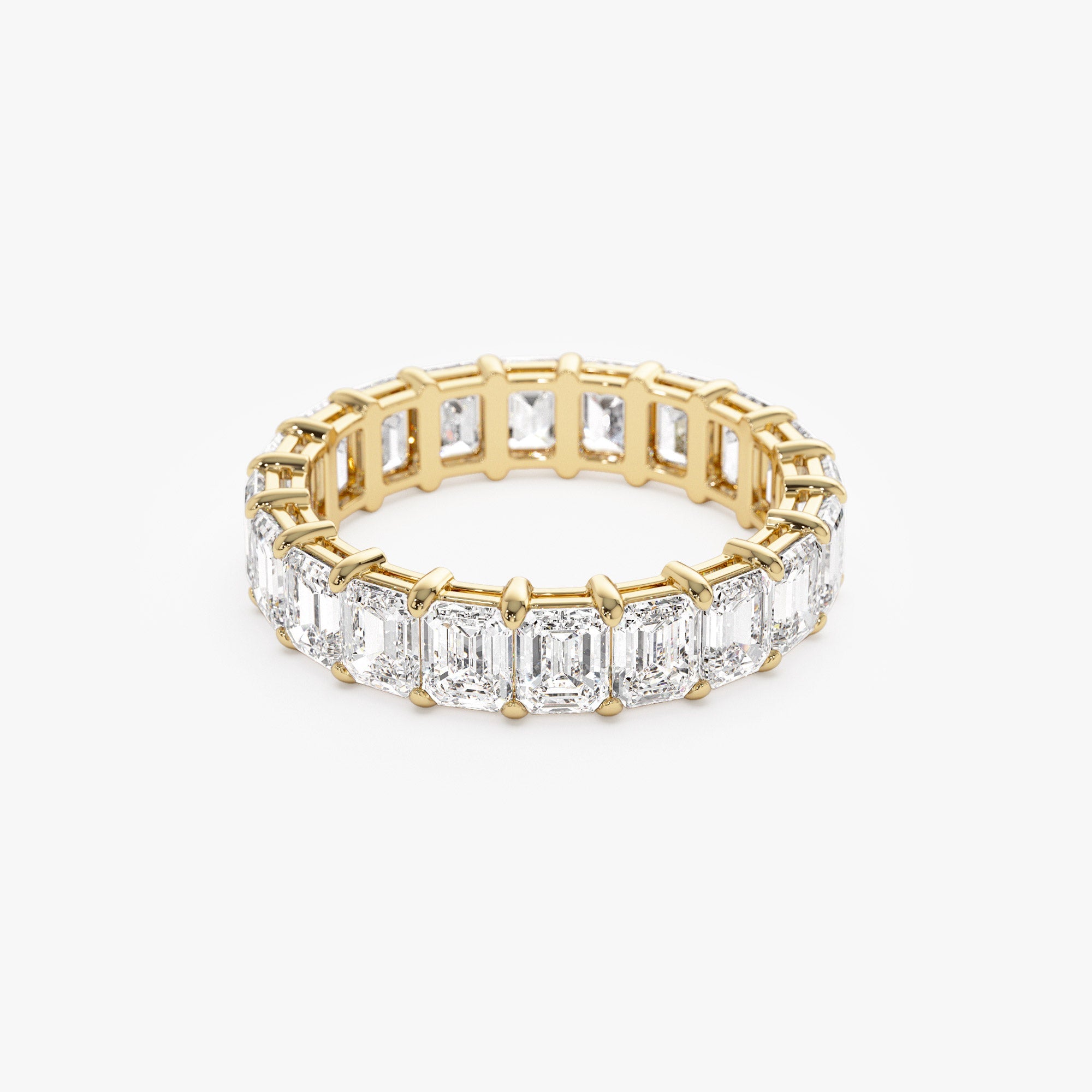 OBFJ1381 - 4.5 ctw 14k Prong Setting Full Eternity Emerald Lab Grown Diamond Ring - Norah 8