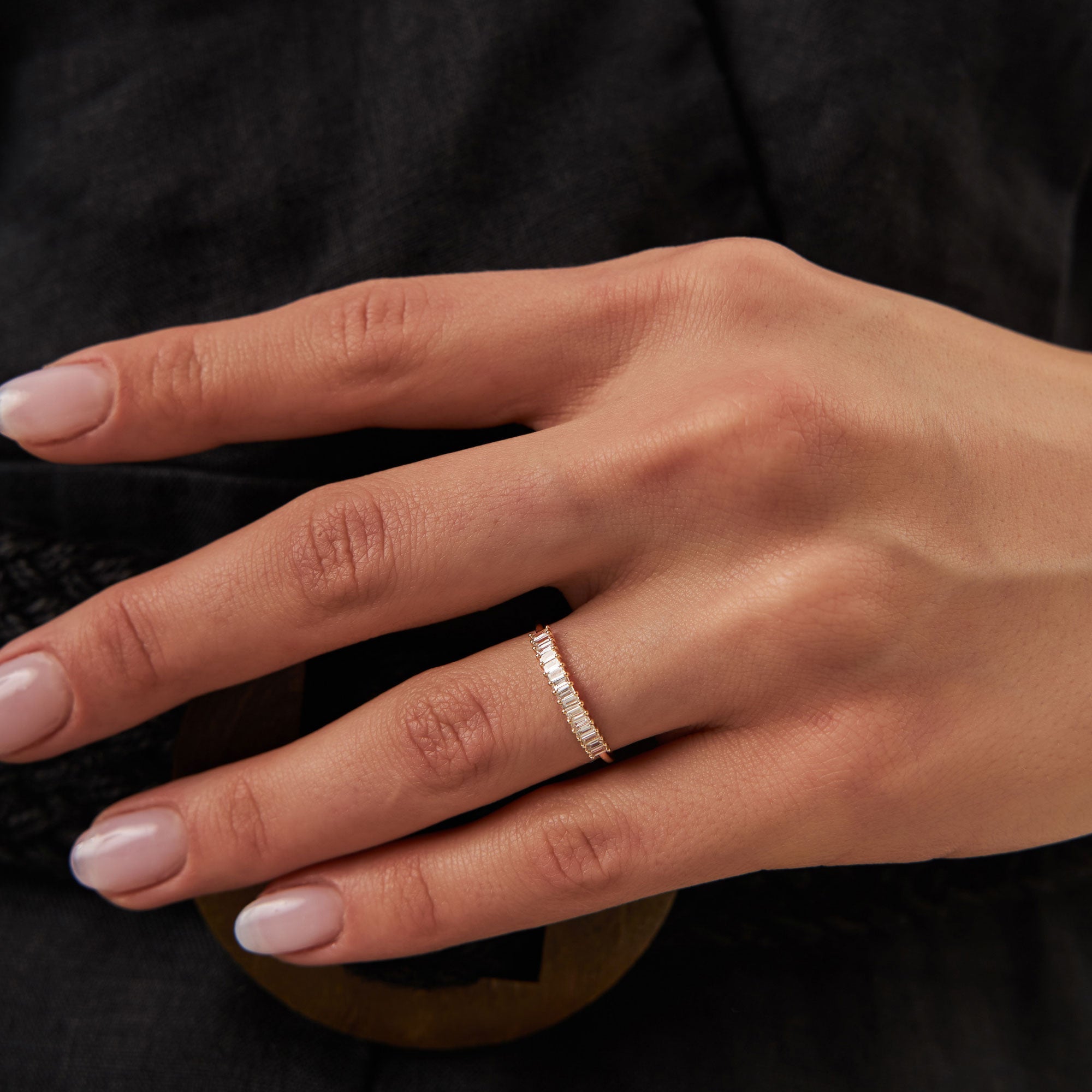 OBFJ1371 - 14k Baguette Diamond Wedding Band 3