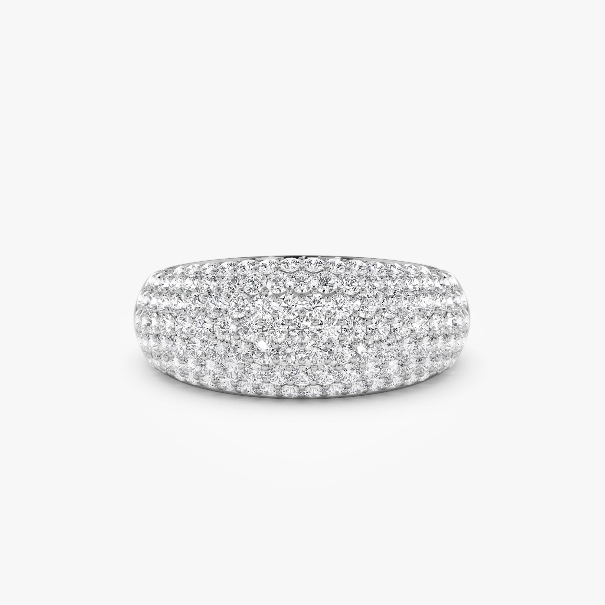 OBFJ1224 - 14k Chunky Dome Pave Setting Statement Diamond Ring 5