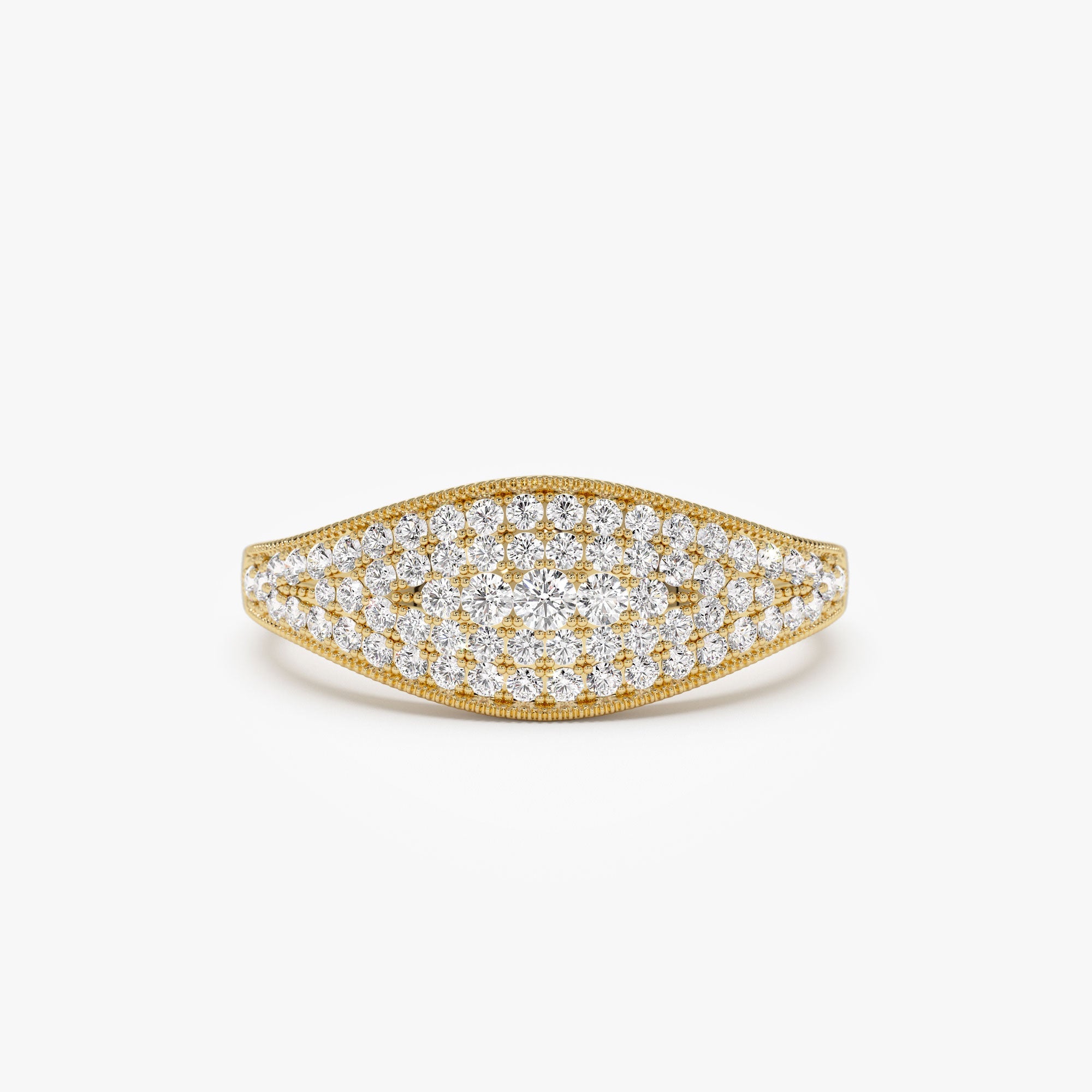 OBFJ1223 - 14k Glamorous Pave Setting Diamond Ring 1