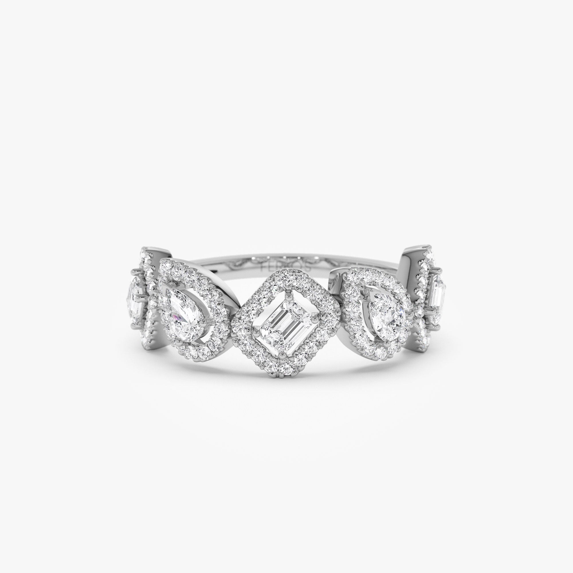 OBFJ1222 - 14K Gold Multi-Shaped Diamond Band 4
