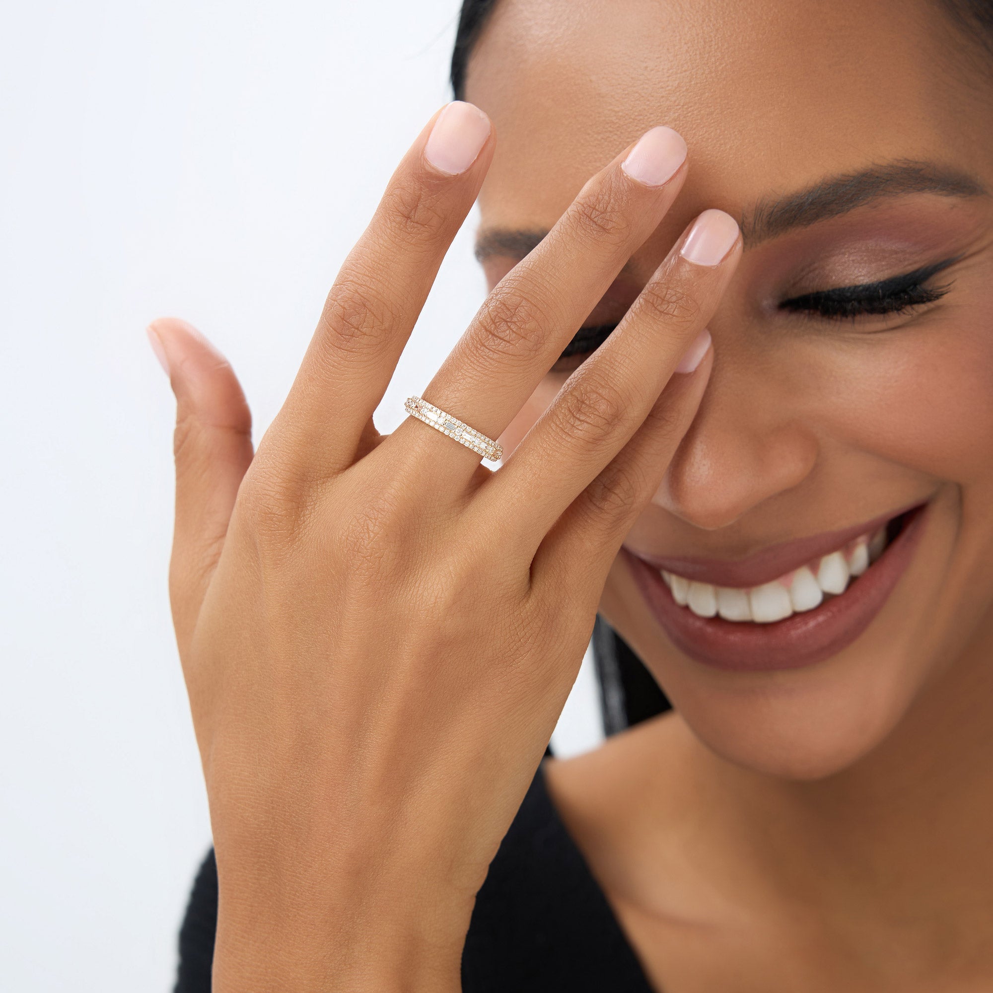 OBFJ0962 - 14K Baguette Diamond Wedding Ring 5