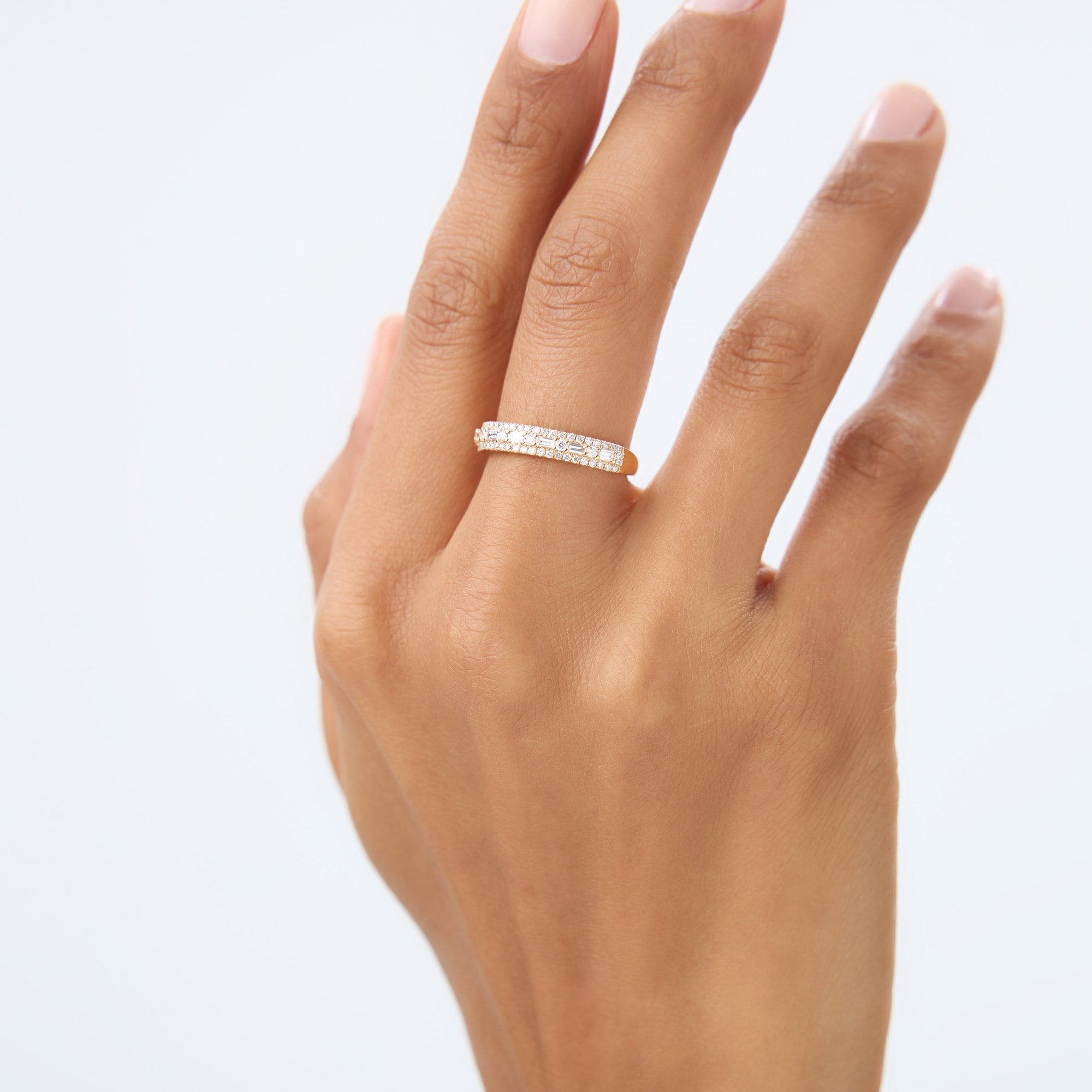 OBFJ0962 - 14K Baguette Diamond Wedding Ring 4