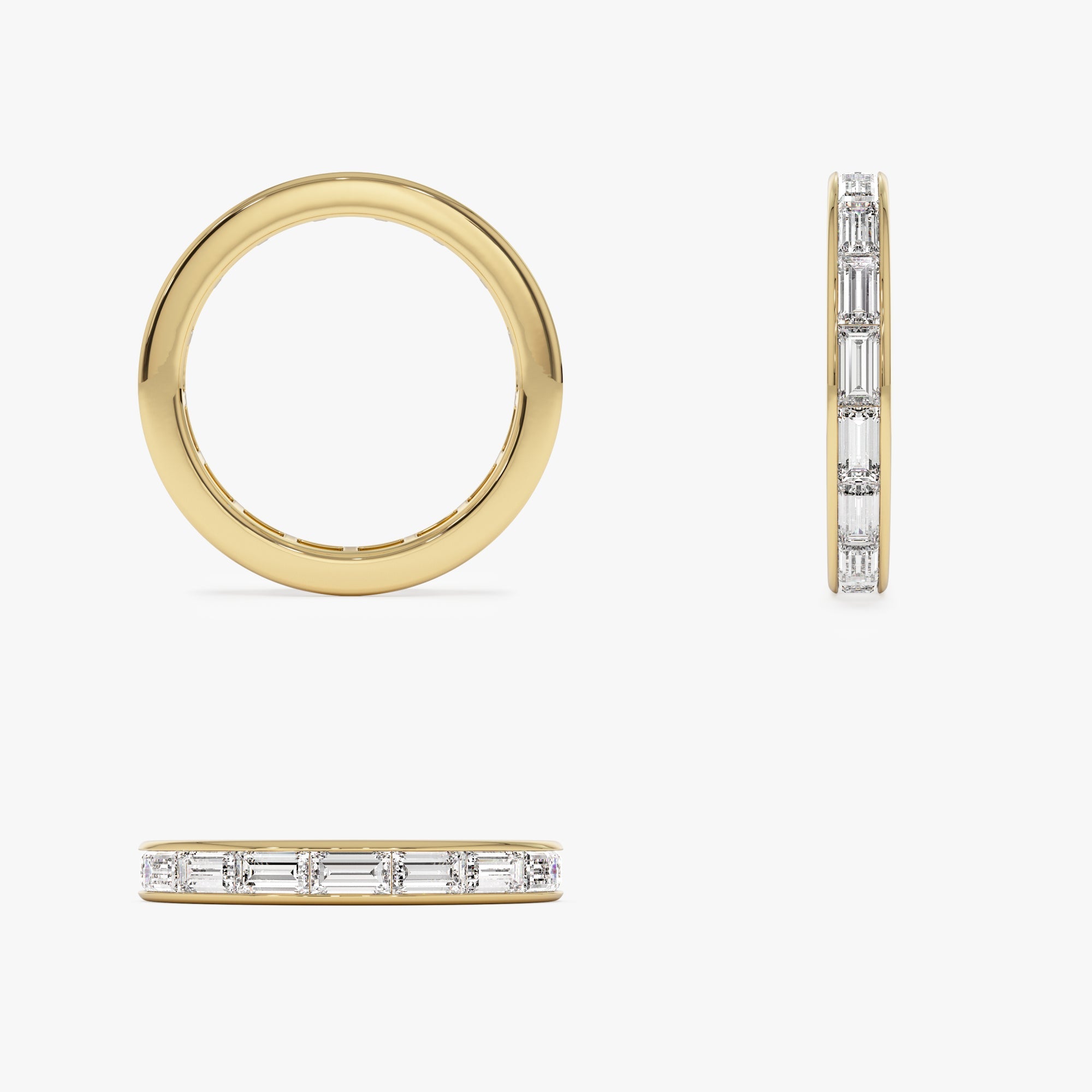 OBFJ1020 - 1.6 ctw 14k East to West Setting Full Eternity Baguette Lab Grown Diamond Ring - Layla 8