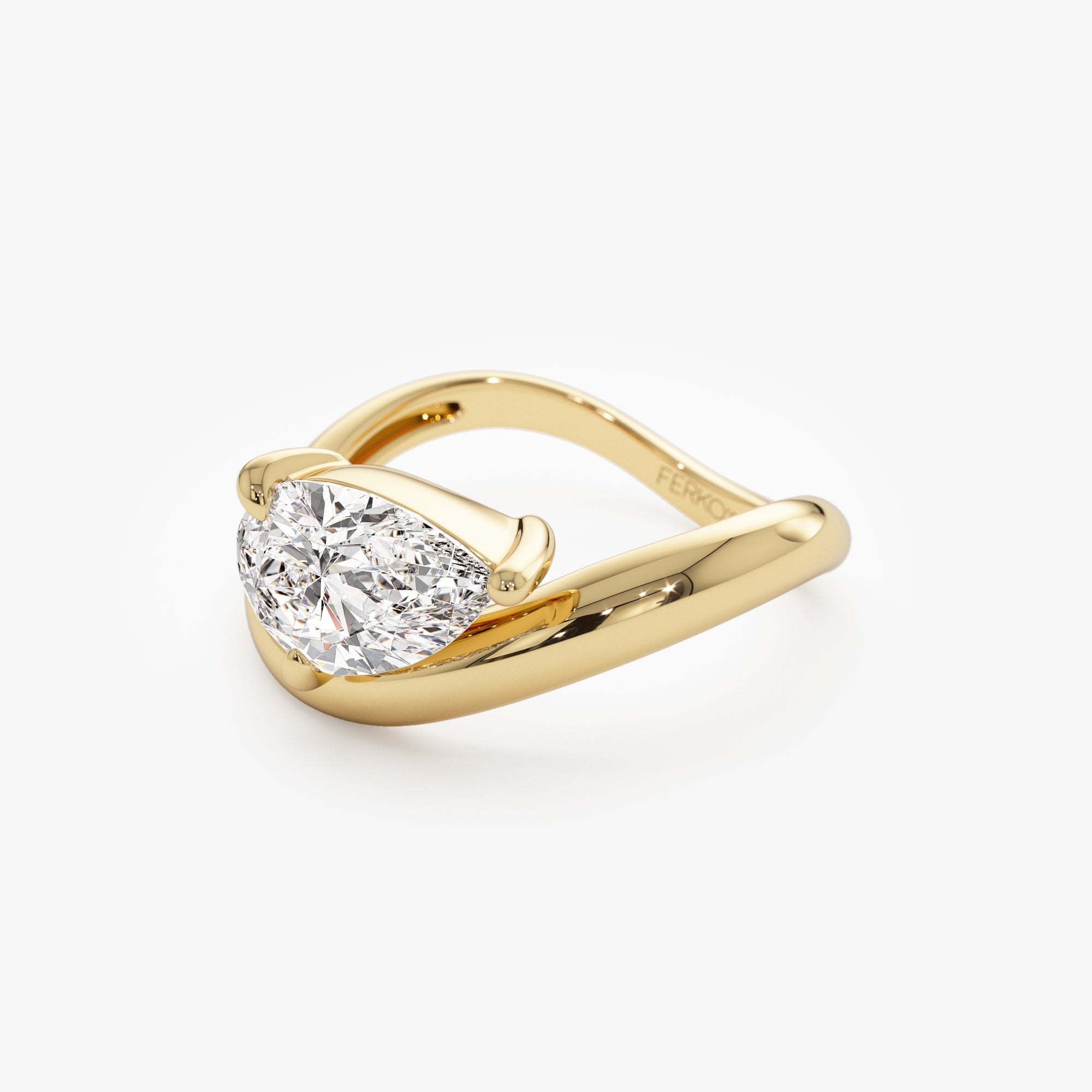 OBFJ1000 - 1.55 ctw 14k Lab Grown Pear Shaped Wave Diamond Engagement Ring  - Sophie 7
