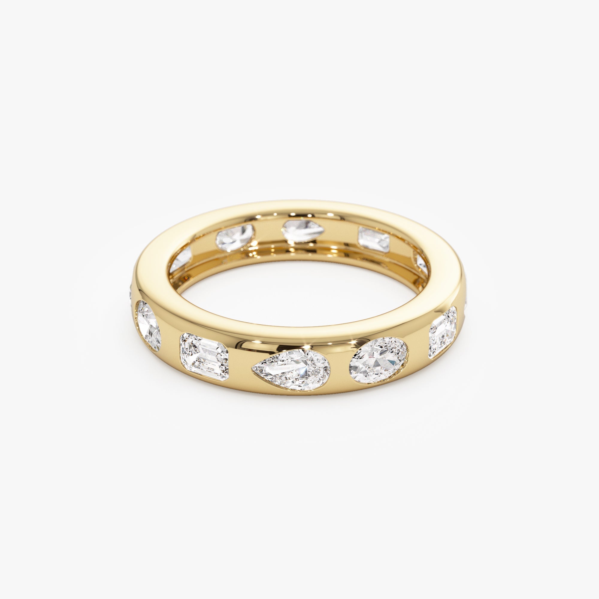 OBFJ0946 - 2.35 ctw 14k Mixed Shape Flush Setting Lab Grown Diamond Anniversary Ring - Clara 8