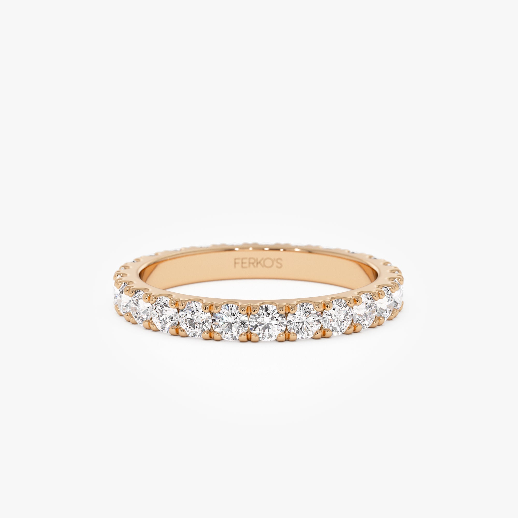 OBFJ1018 - 1.25 ctw 14k Pave Setting Full Eternity Lab Grown Diamond Ring - Elena 7