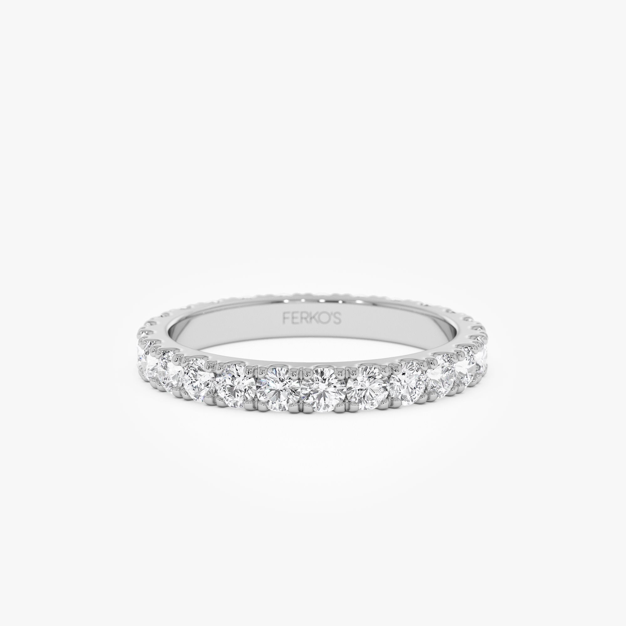 OBFJ1018 - 1.25 ctw 14k Pave Setting Full Eternity Lab Grown Diamond Ring - Elena 8