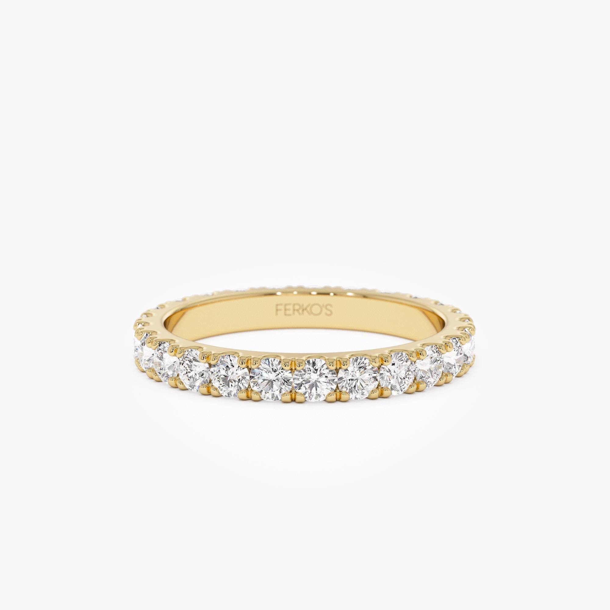 OBFJ1018 - 1.25 ctw 14k Pave Setting Full Eternity Lab Grown Diamond Ring - Elena 1