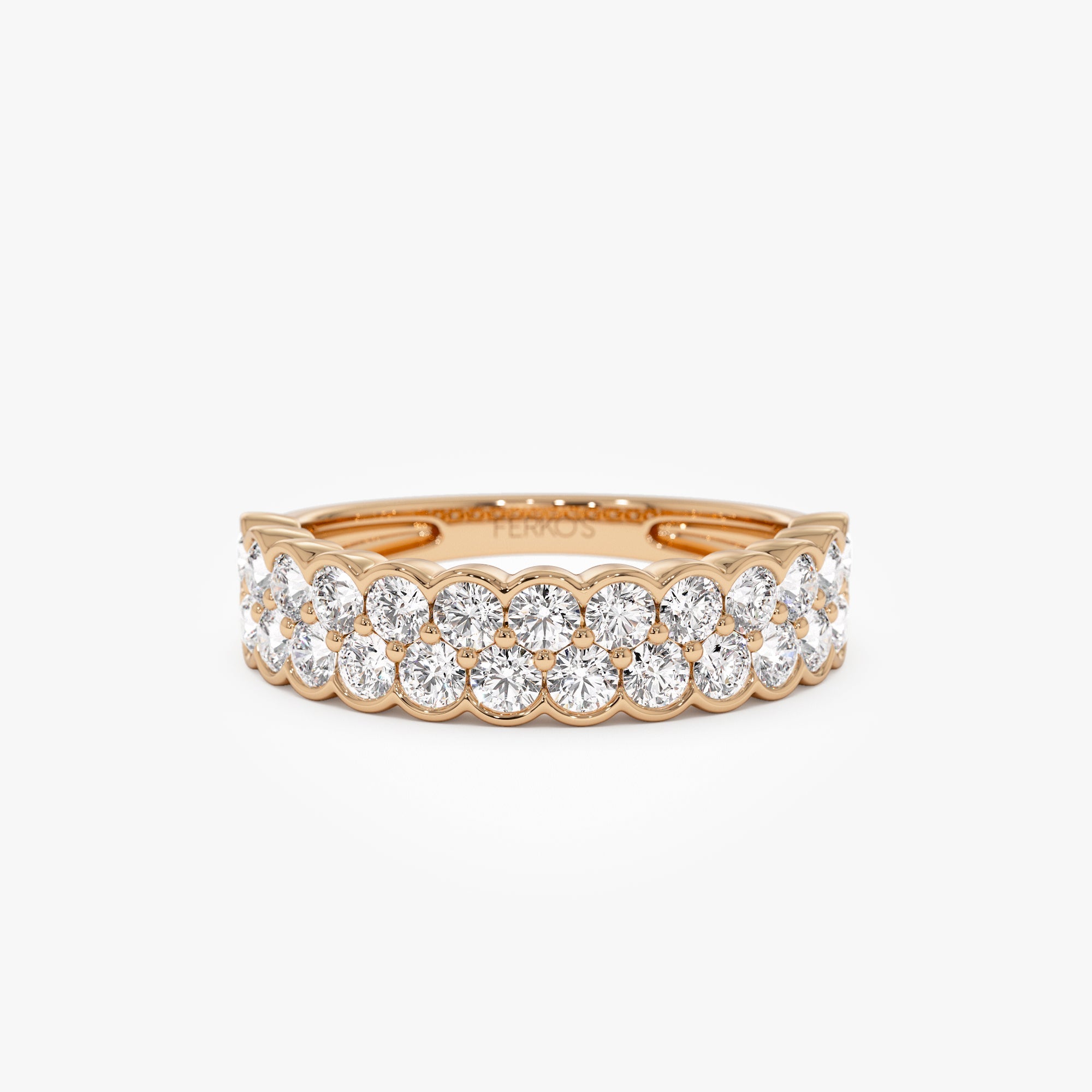 OBFJ0973 - 1.25 ctw 14k Double Row Half Bezel Lab Grown Diamond Ring - Sadie 6
