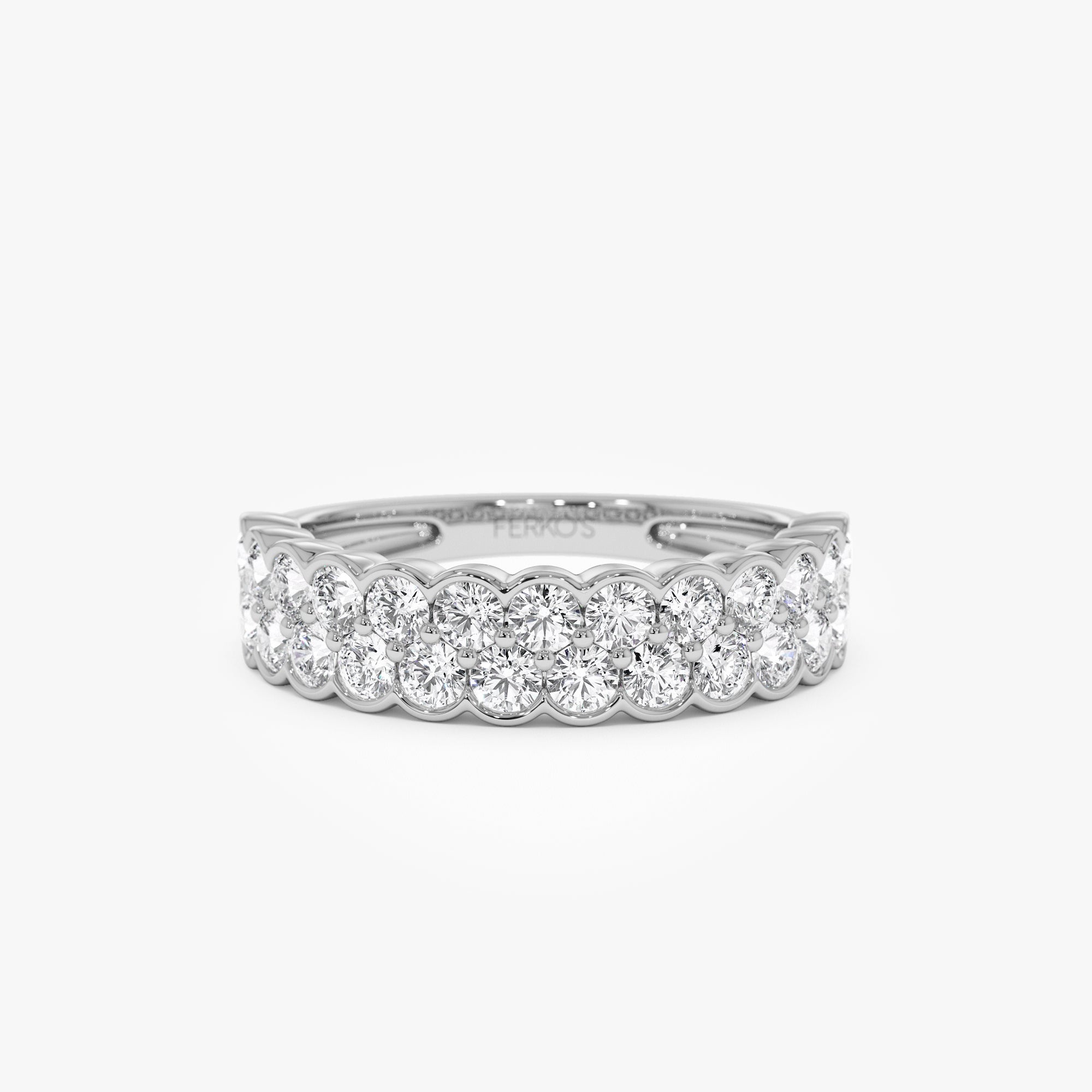 OBFJ0973 - 1.25 ctw 14k Double Row Half Bezel Lab Grown Diamond Ring - Sadie 7
