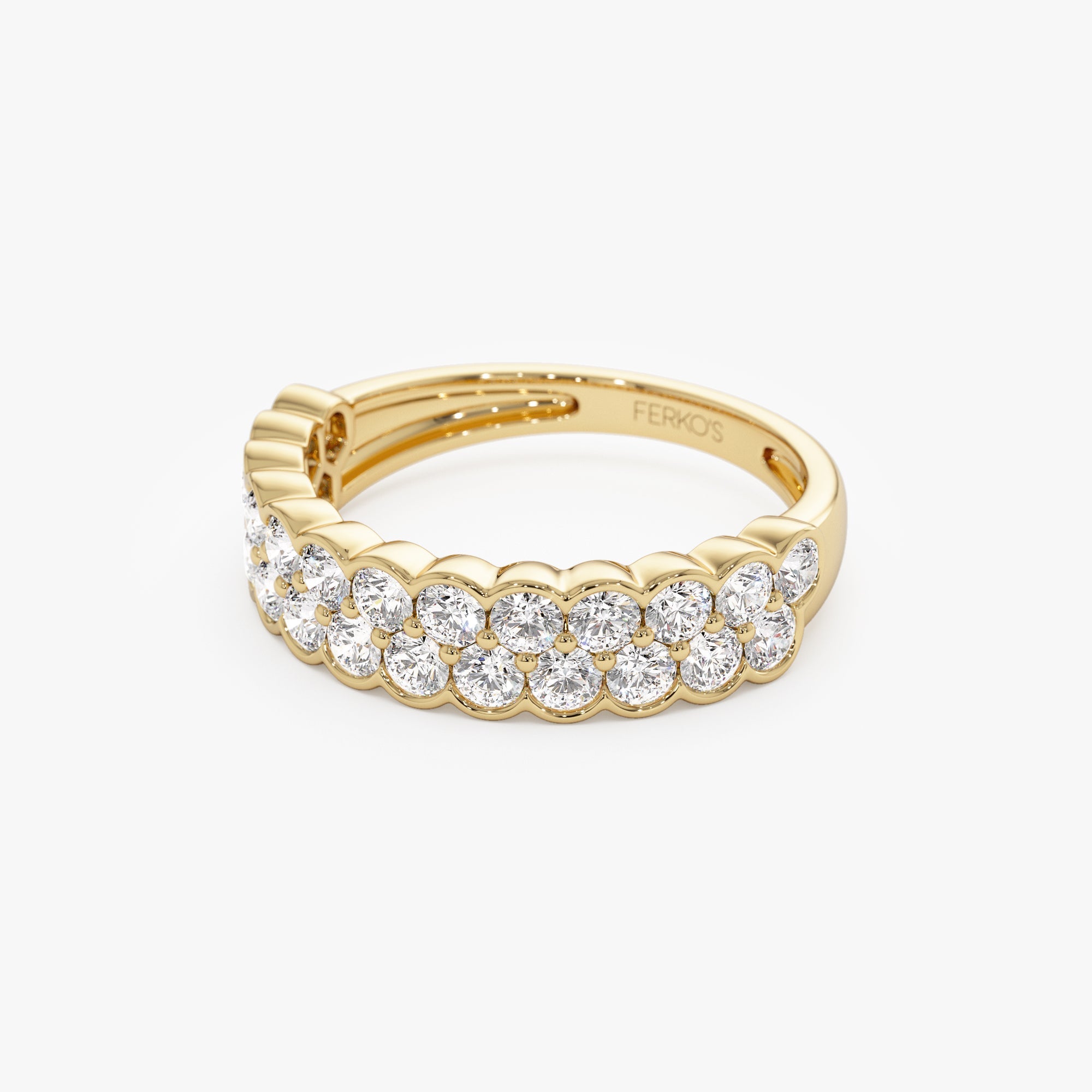 OBFJ0973 - 1.25 ctw 14k Double Row Half Bezel Lab Grown Diamond Ring - Sadie 8