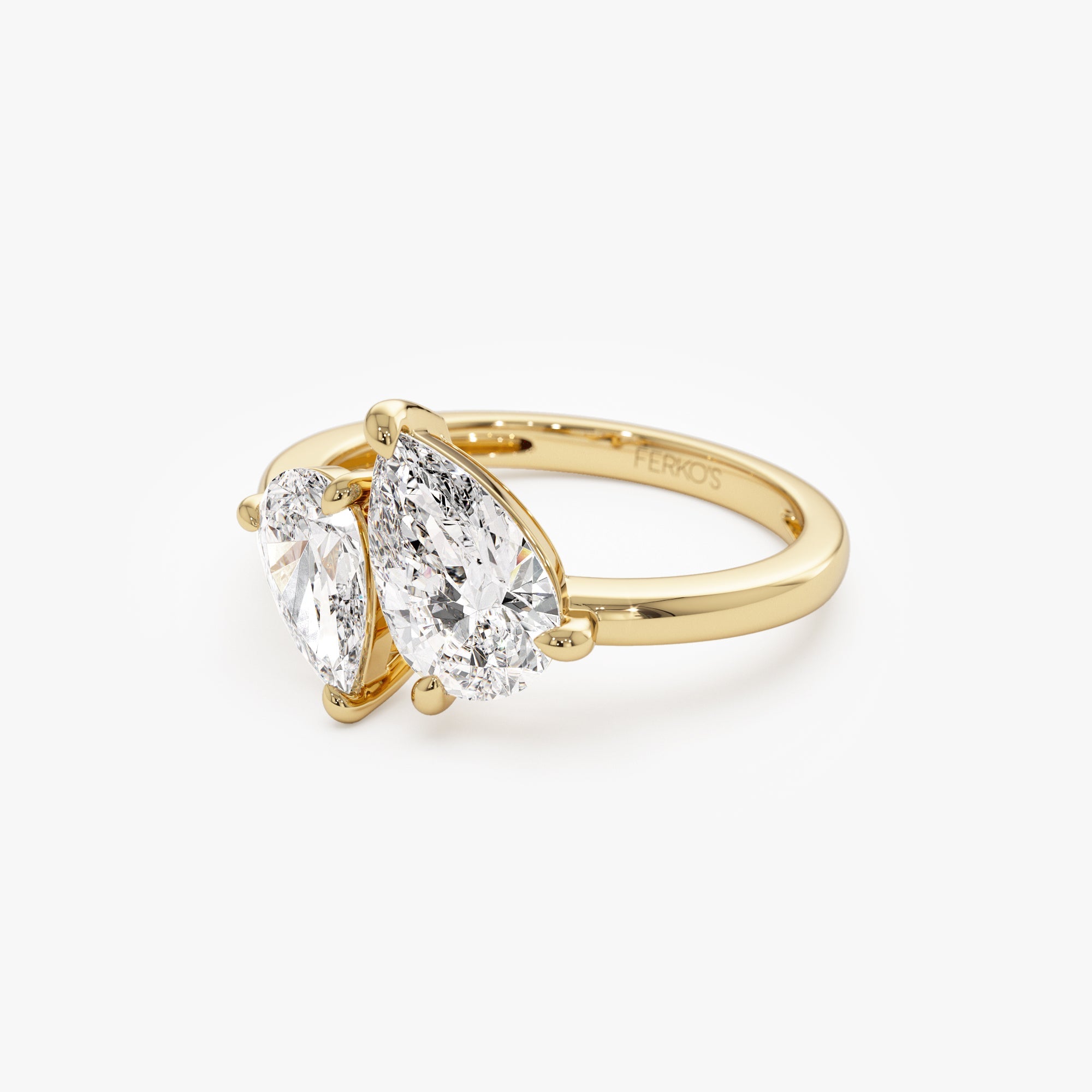 OBFJ1002 - 2.05 ctw 14k Toi et Moi Pear Shaped Lab Grown Diamond Ring - Ayla 8