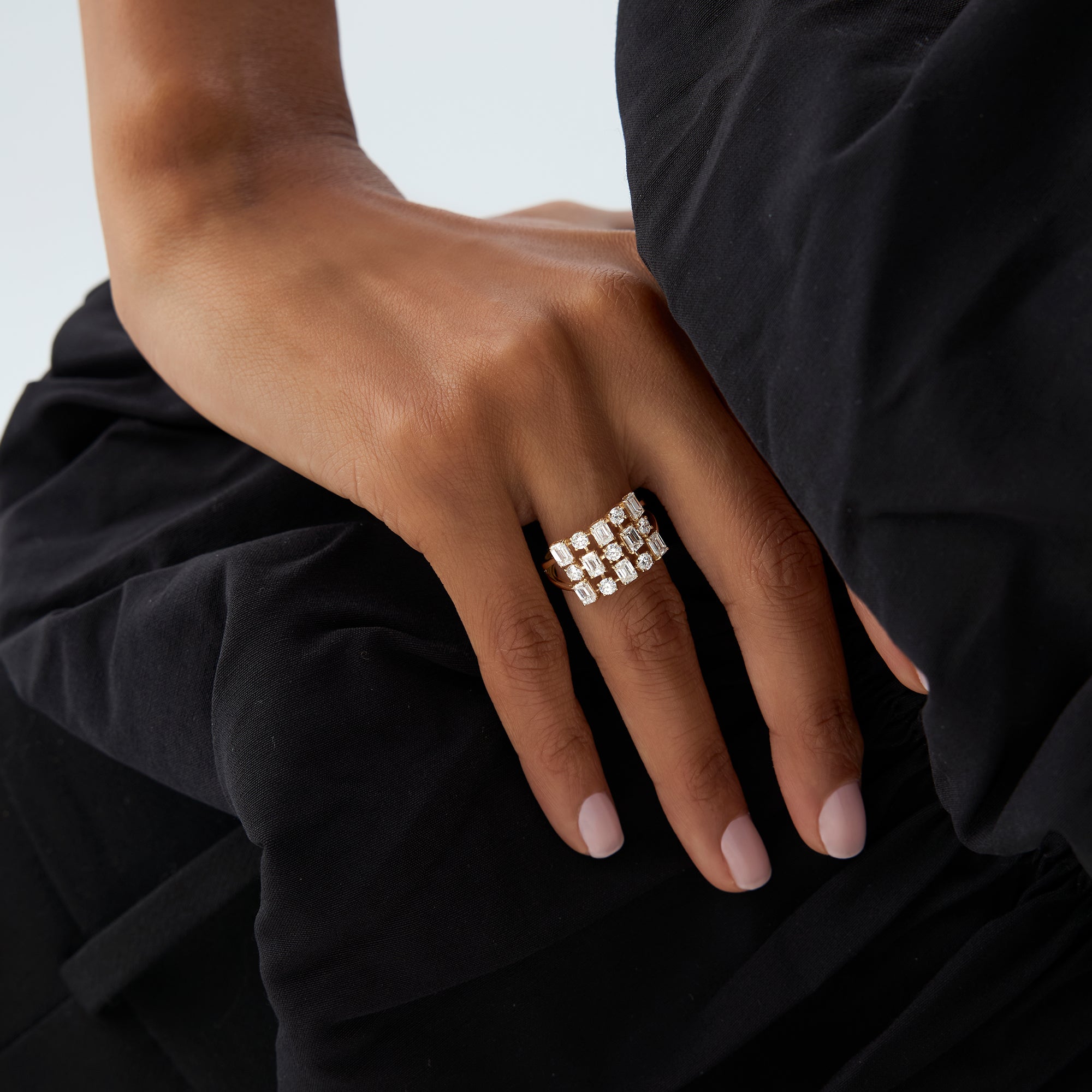 OBFJ0947 - 2.15 ctw Multi Shape Lab Grown Diamond Cocktail Ring - June 4